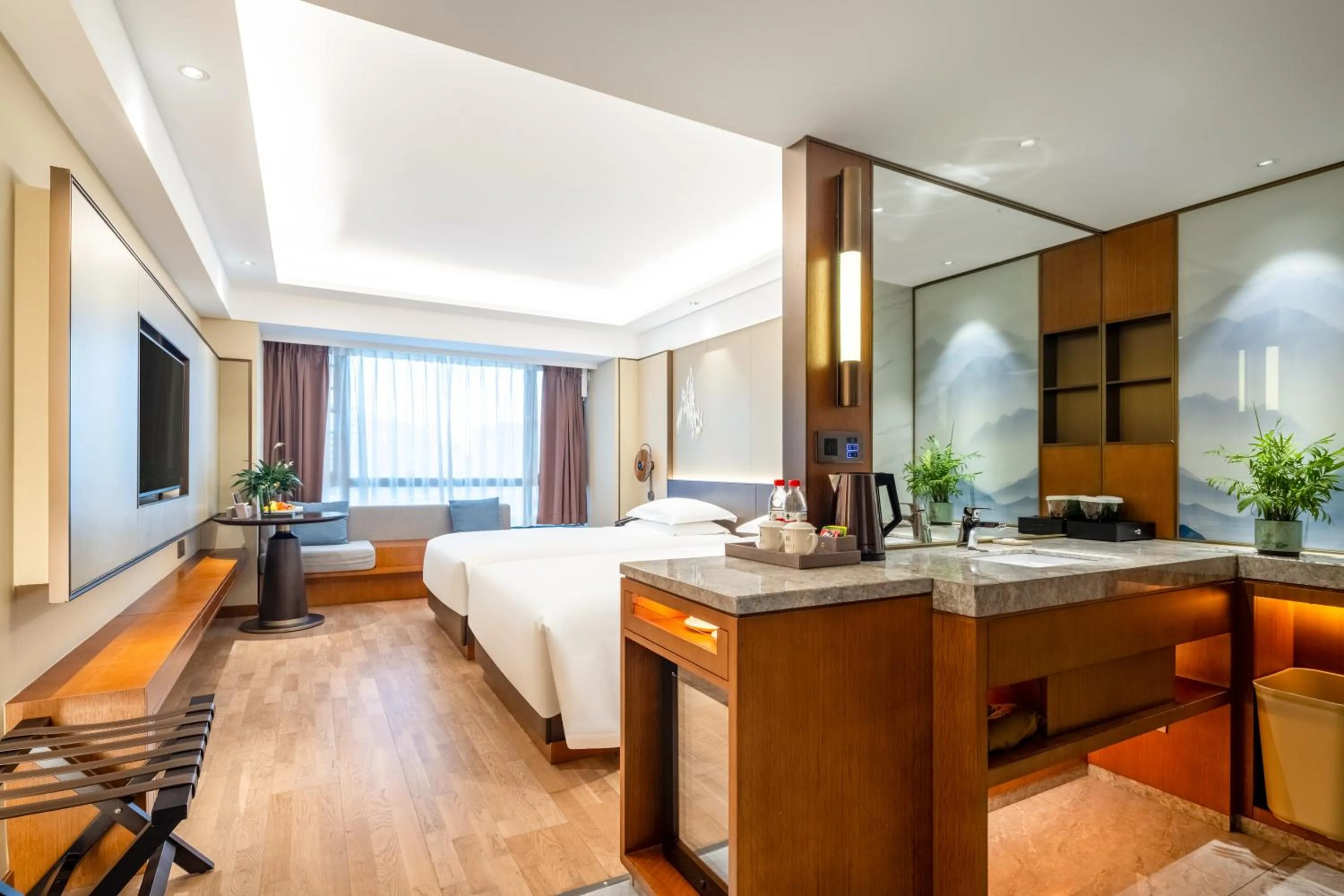 Bedroom, Bed in Guangzhou Hutian Hotel
