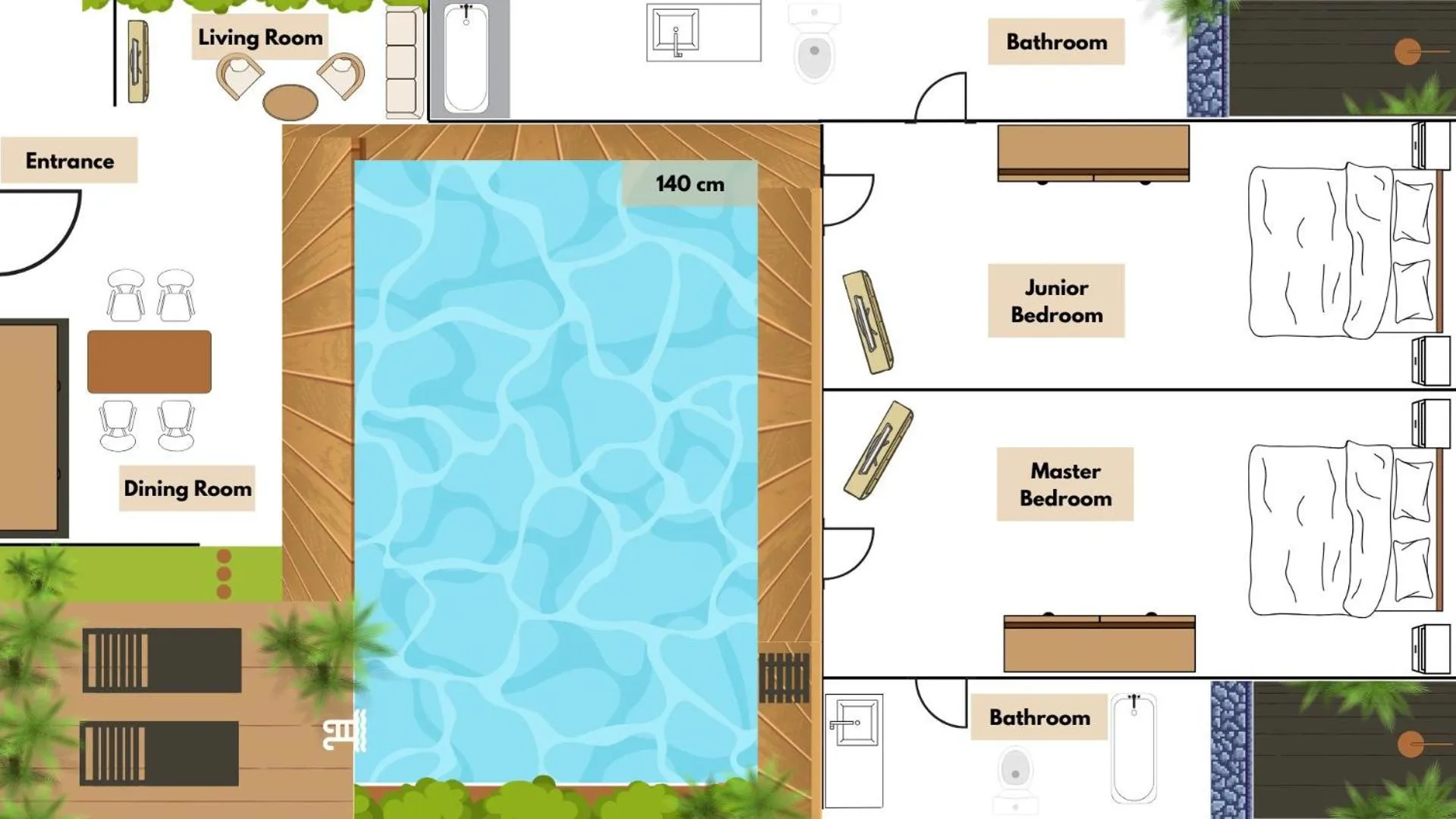 Floor plan in Abia Villa Legian
