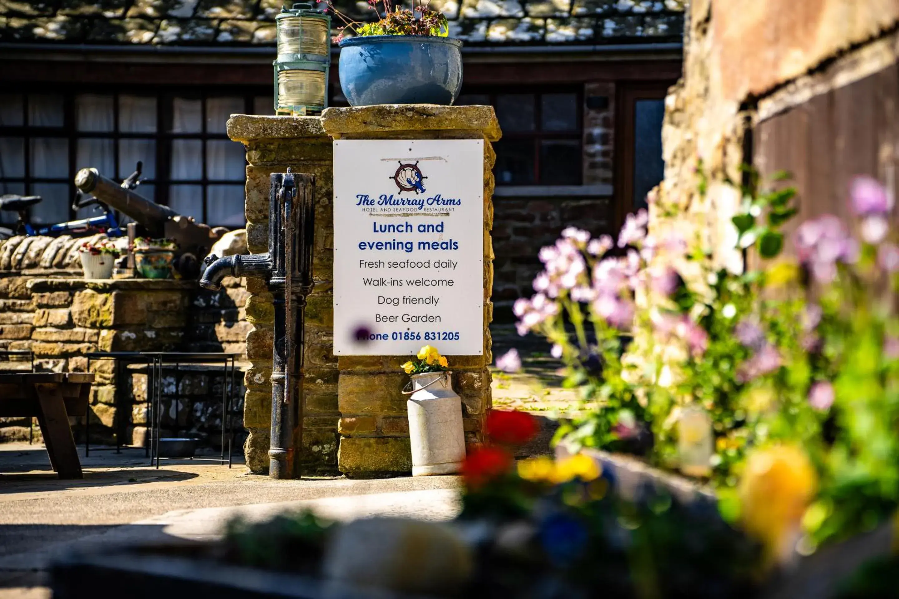 Garden in Murray Arms Hotel and Seafood Restaurant, Orkney Garden in Murray Arms Hotel and Seafood Restaurant, Orkney