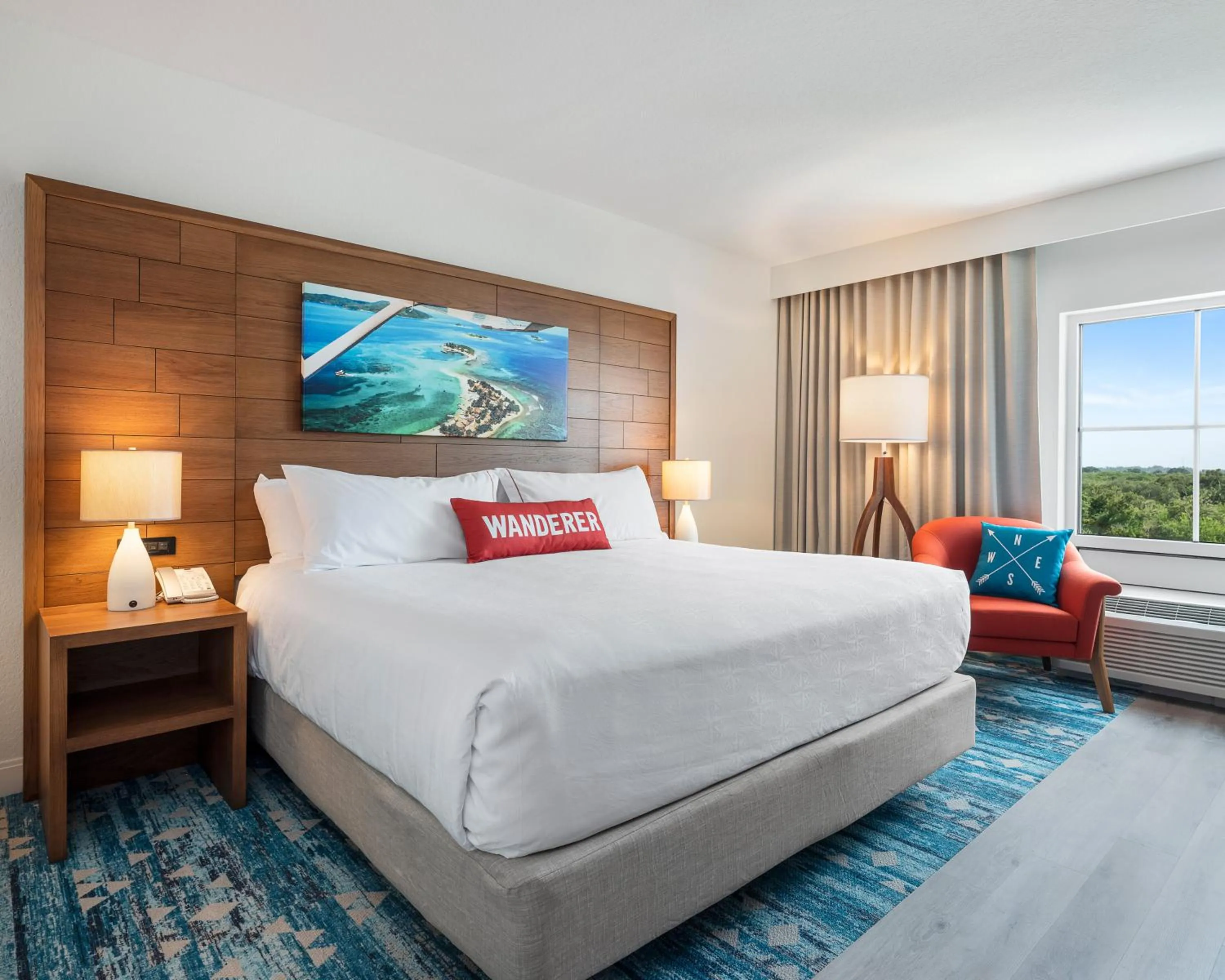 Bed in Compass Hotel Beaufort by Margaritaville