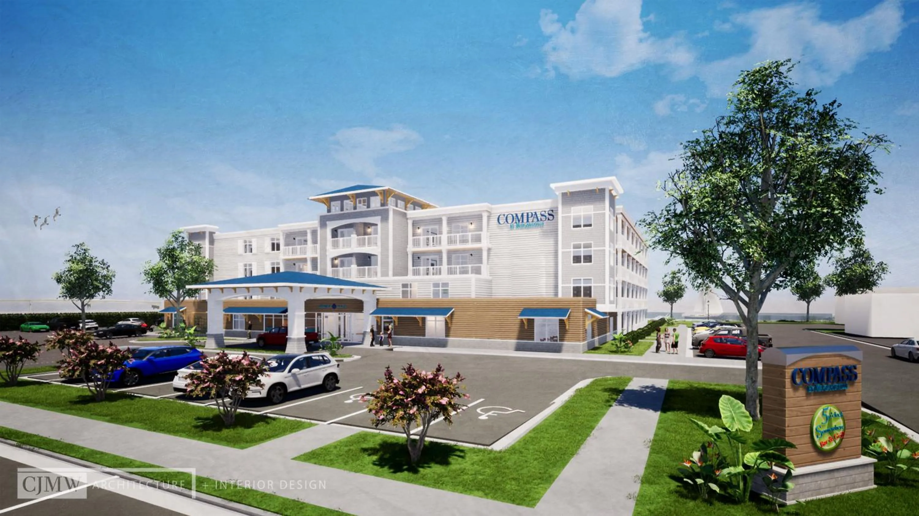 Property building in Compass Hotel Beaufort by Margaritaville