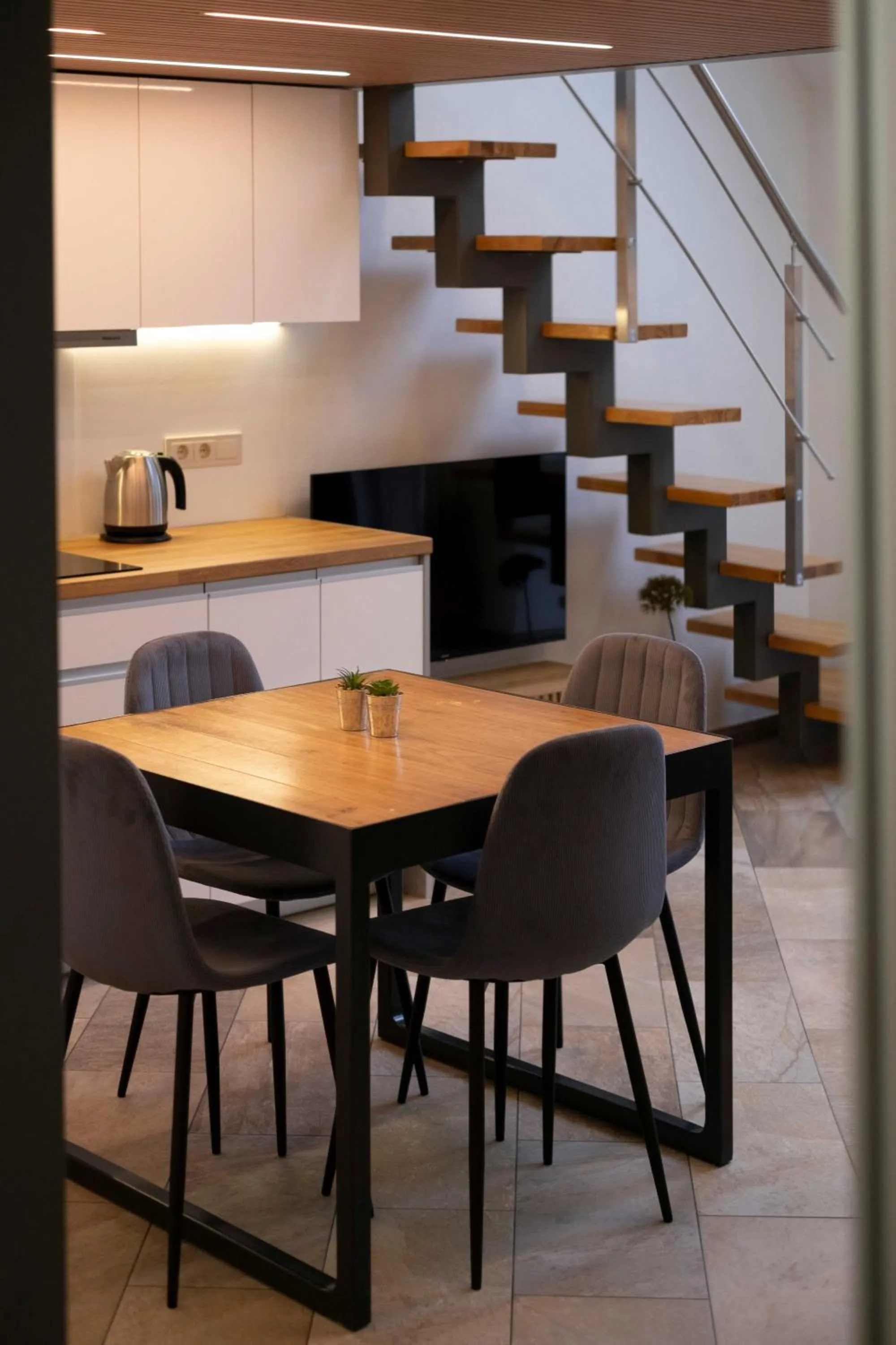 Dining area in King Mindaugas Apartments