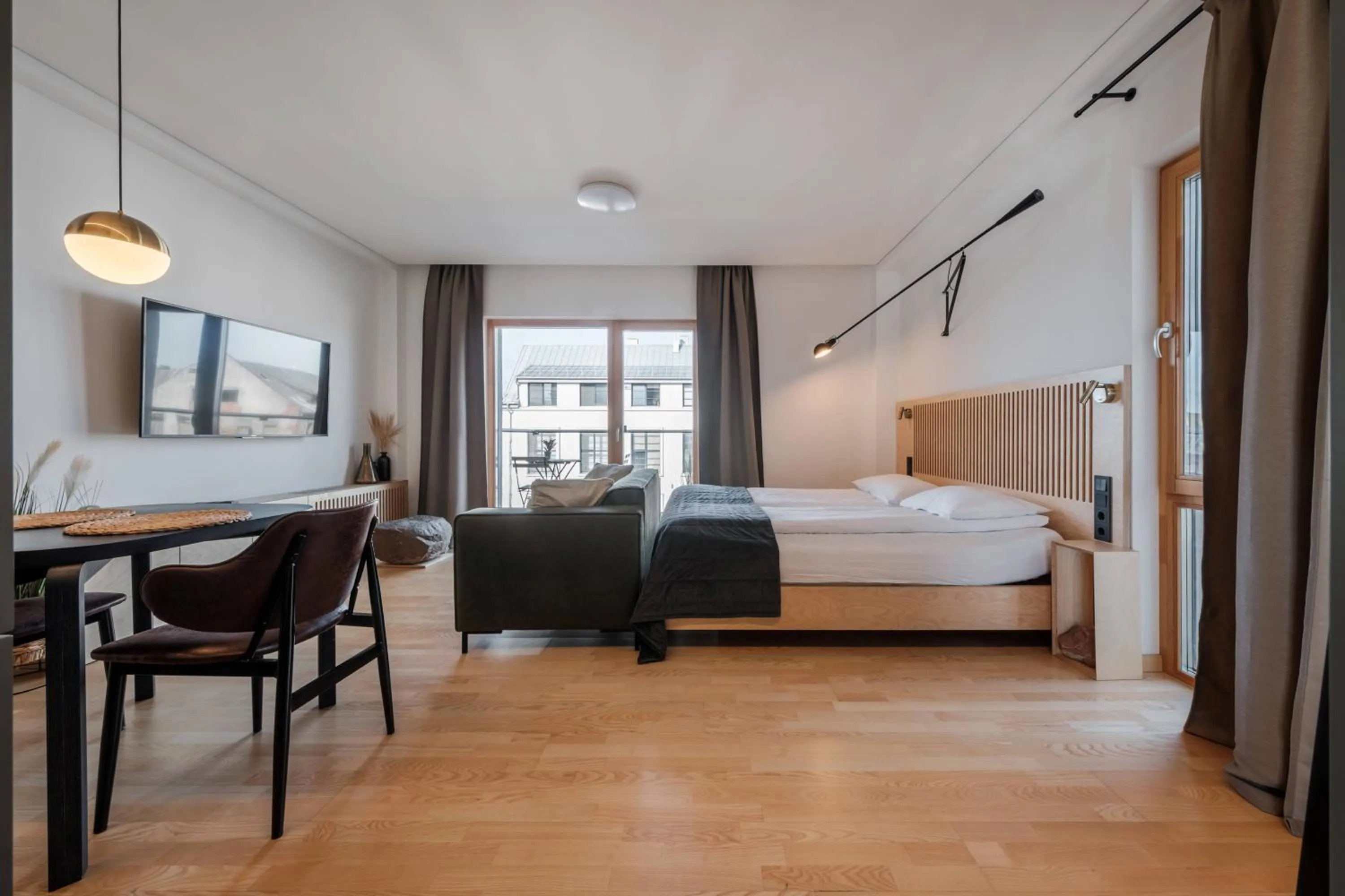 Photo of the whole room, Bed in King Mindaugas Apartments