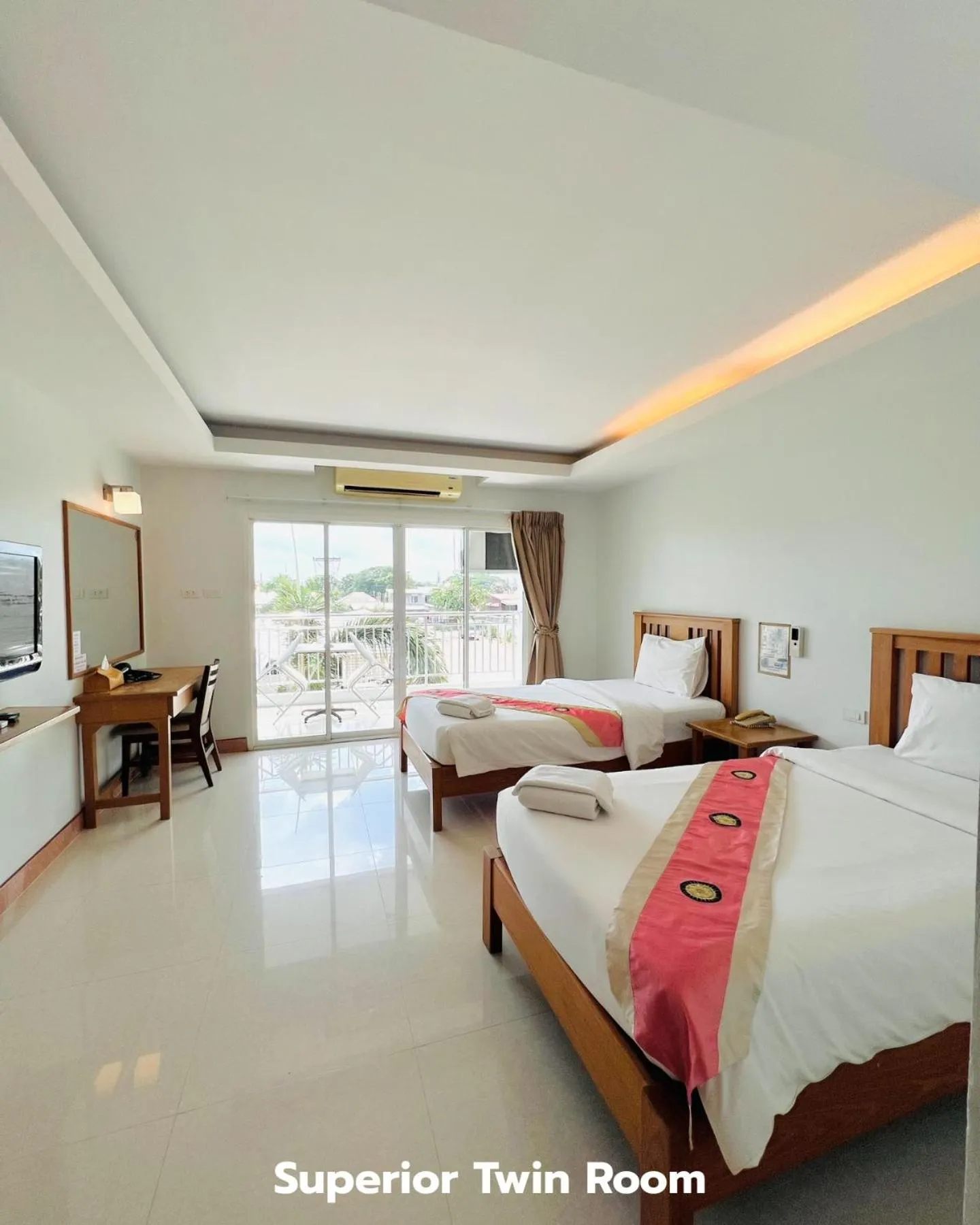 Bed in That Phanom River View Hotel