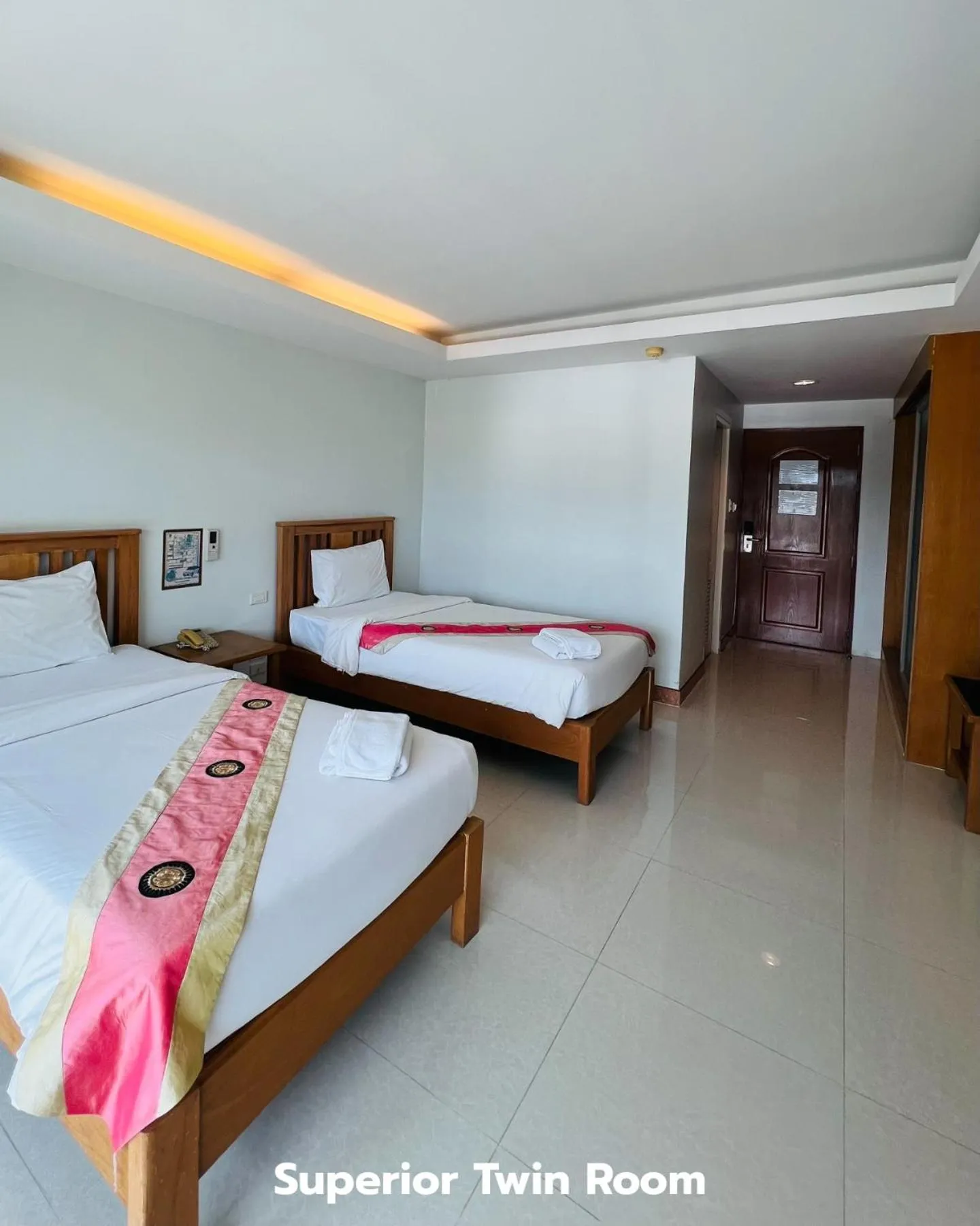 Bed in That Phanom River View Hotel