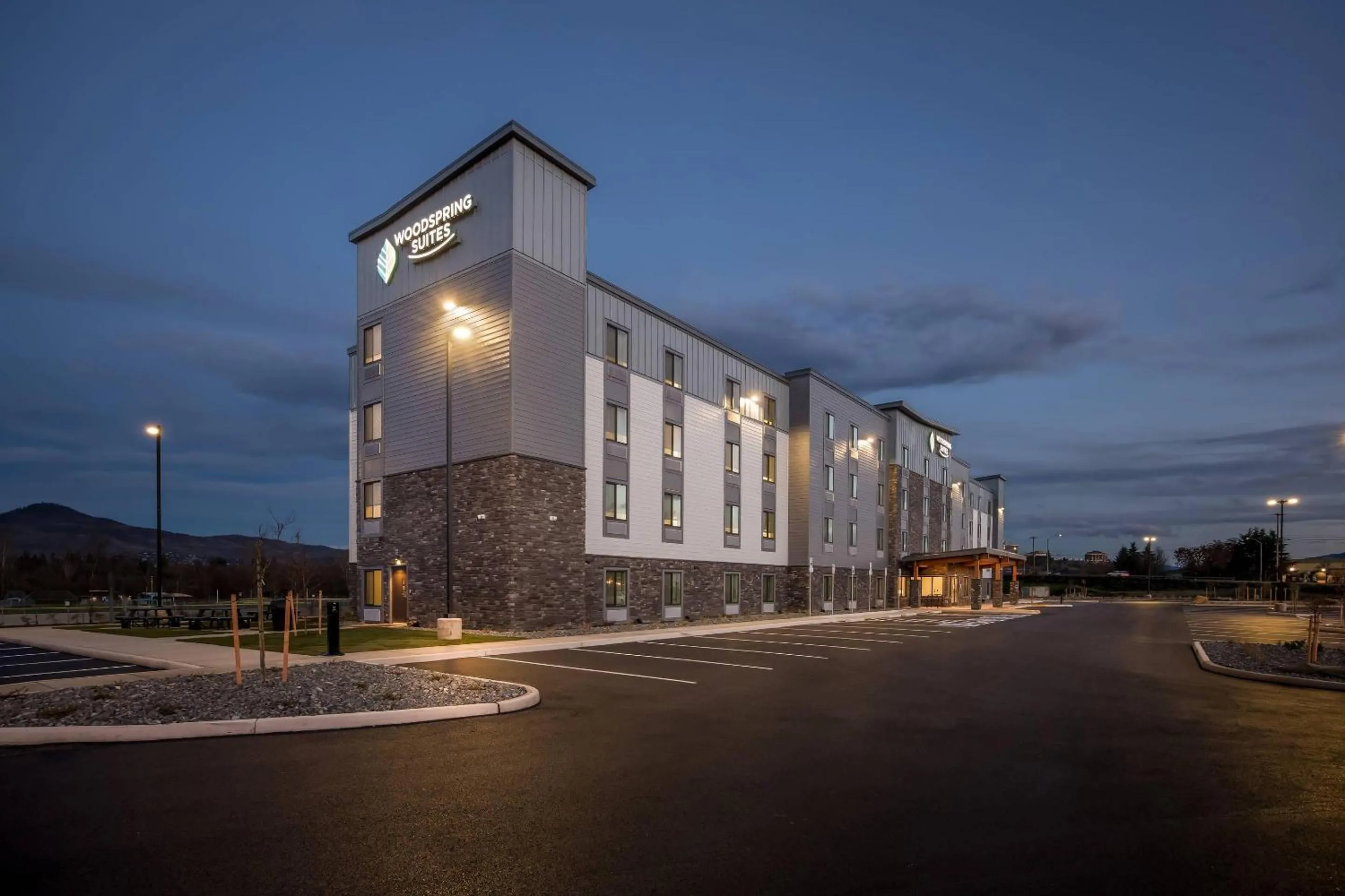 Property building in WoodSpring Suites Medford near I-5