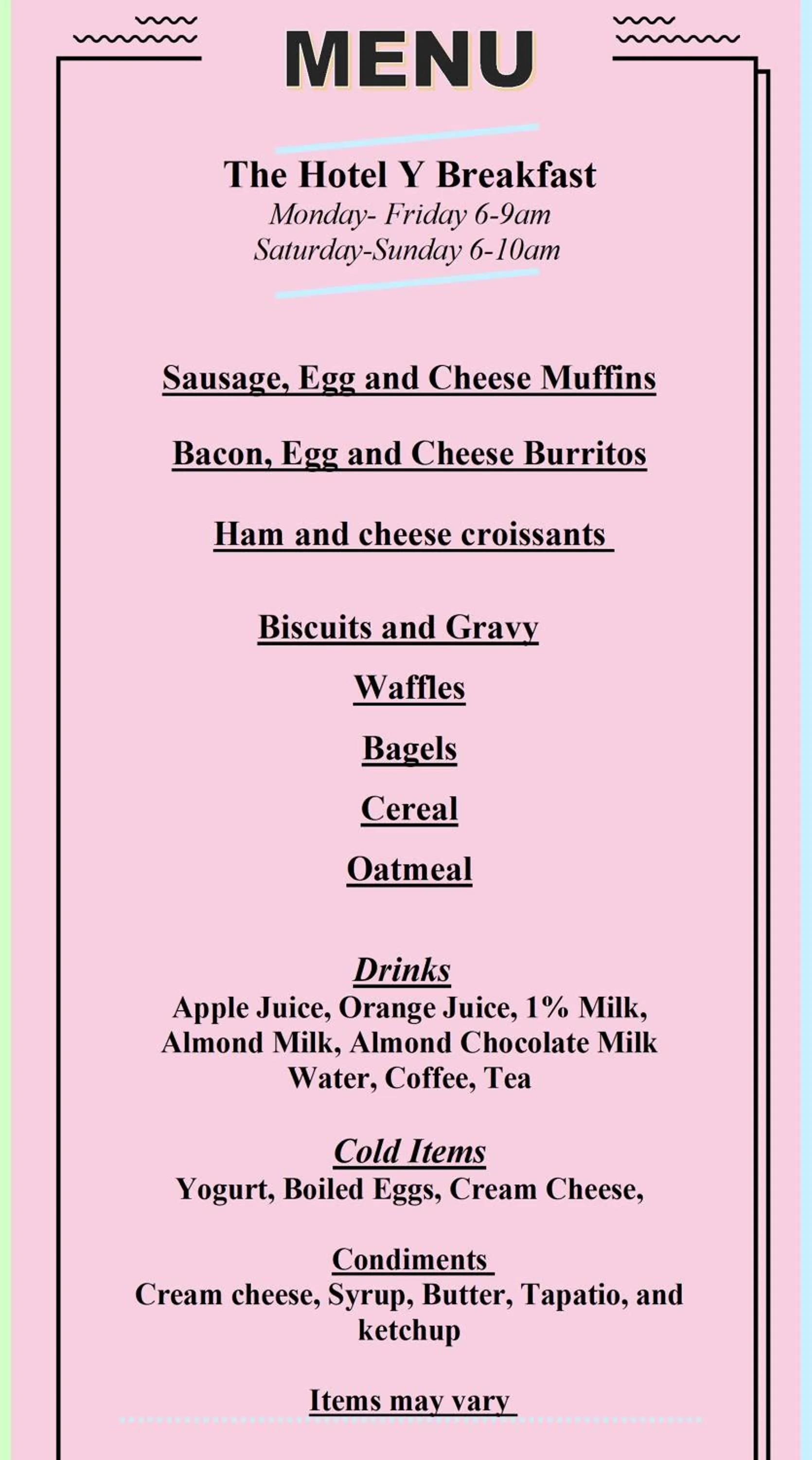 Food close-up in The Hotel Y