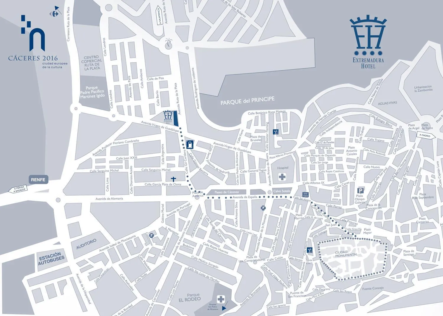 Text overlay in Extremadura Hotel