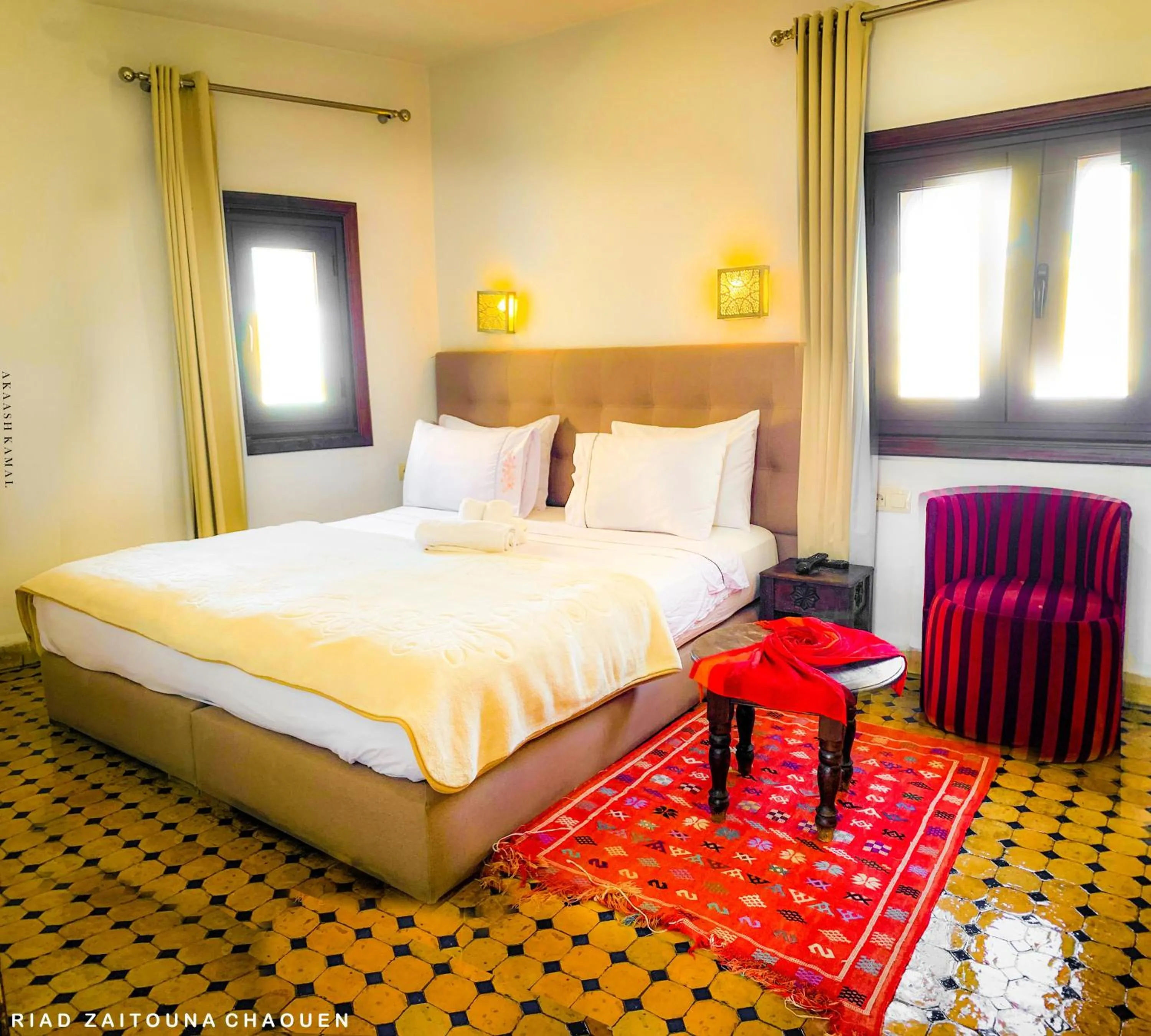 Bed in Riad Zaitouna Chaouen