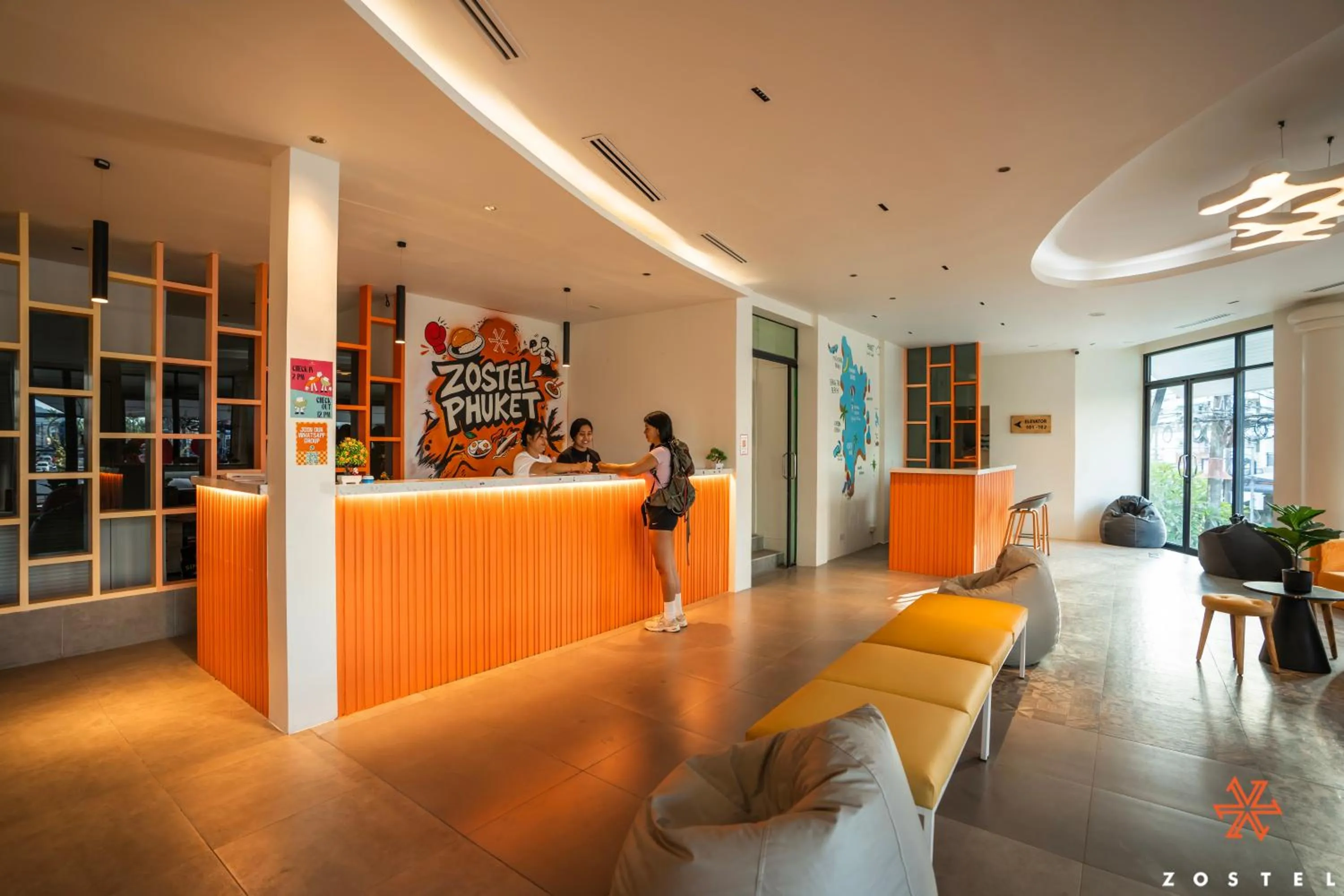 Lobby or reception in Zostel Phuket