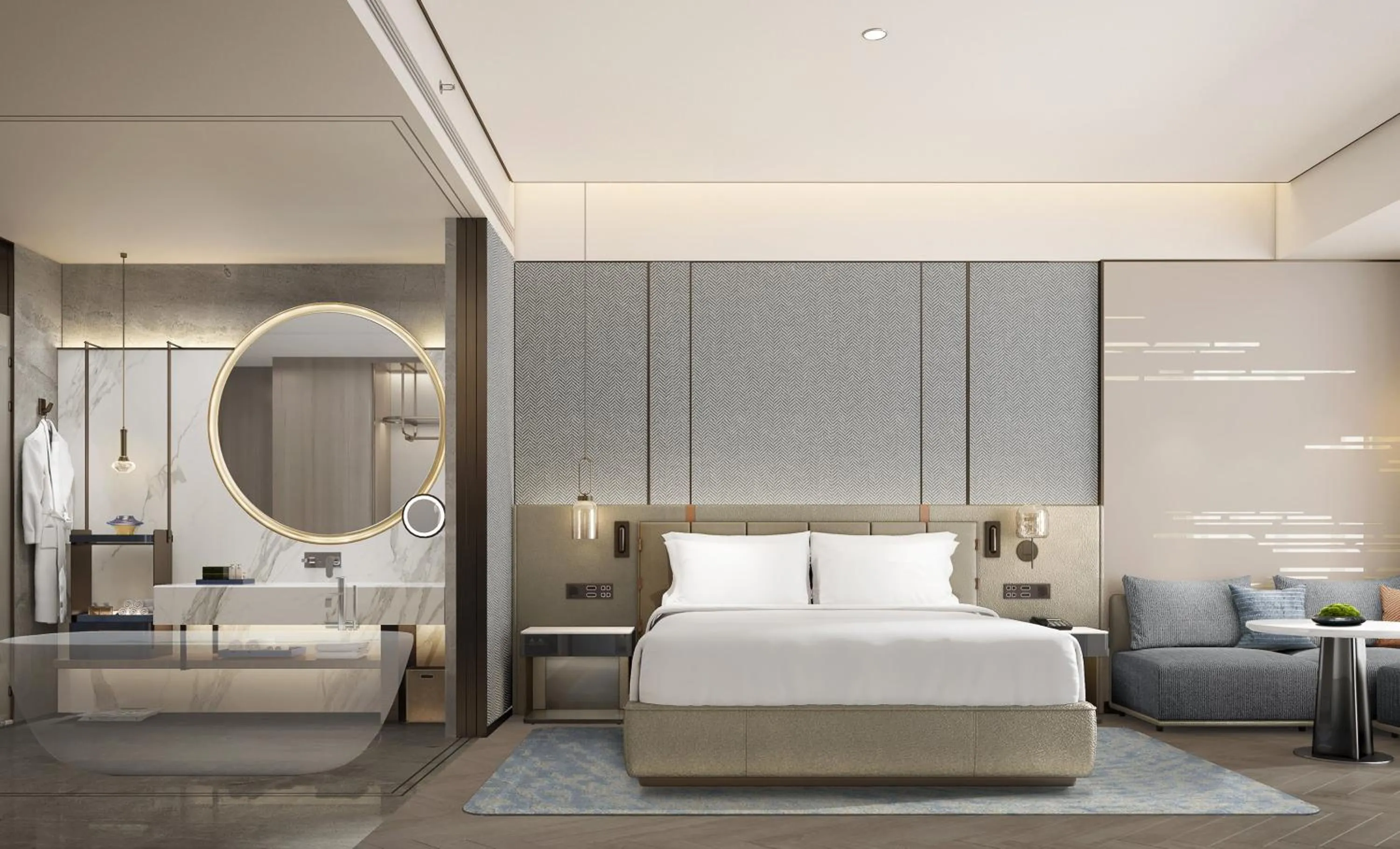 Photo of the whole room, Bed in Crowne Plaza Weihai Binhai by IHG