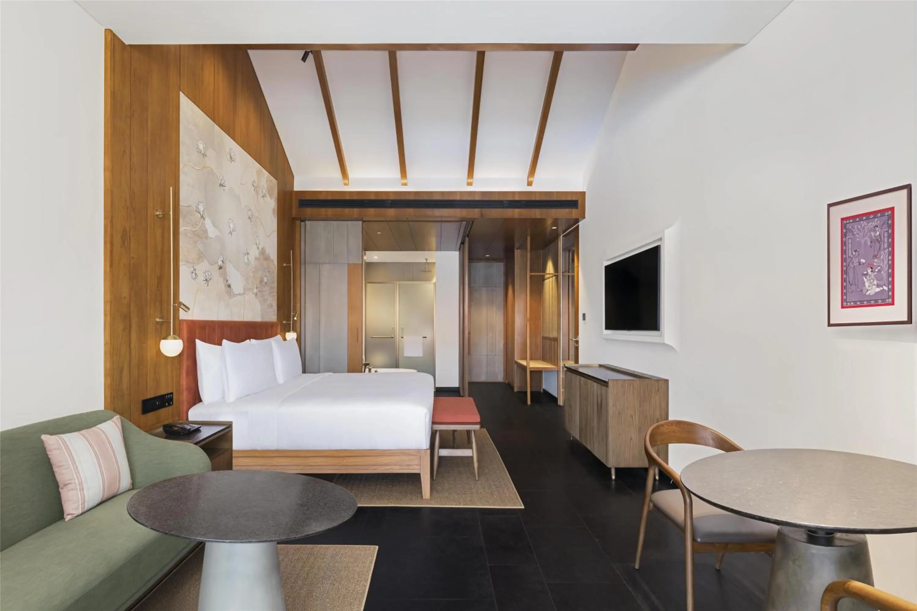 Bed in Hilton Hyderabad Genome Valley Resort & Spa