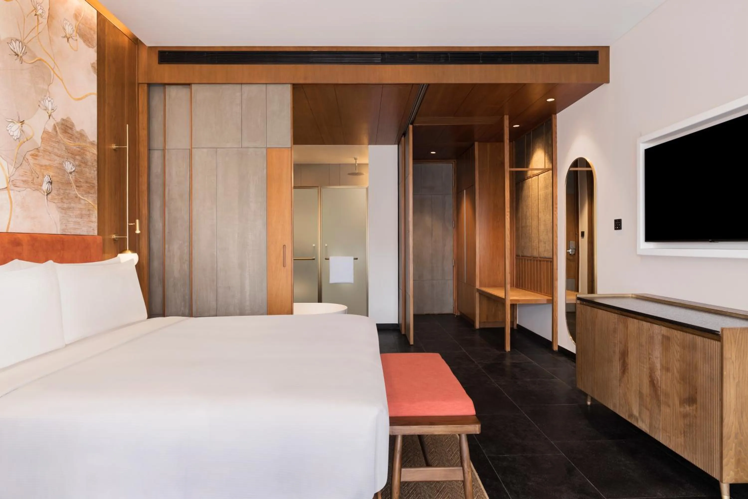 Bed in Hilton Hyderabad Genome Valley Resort & Spa