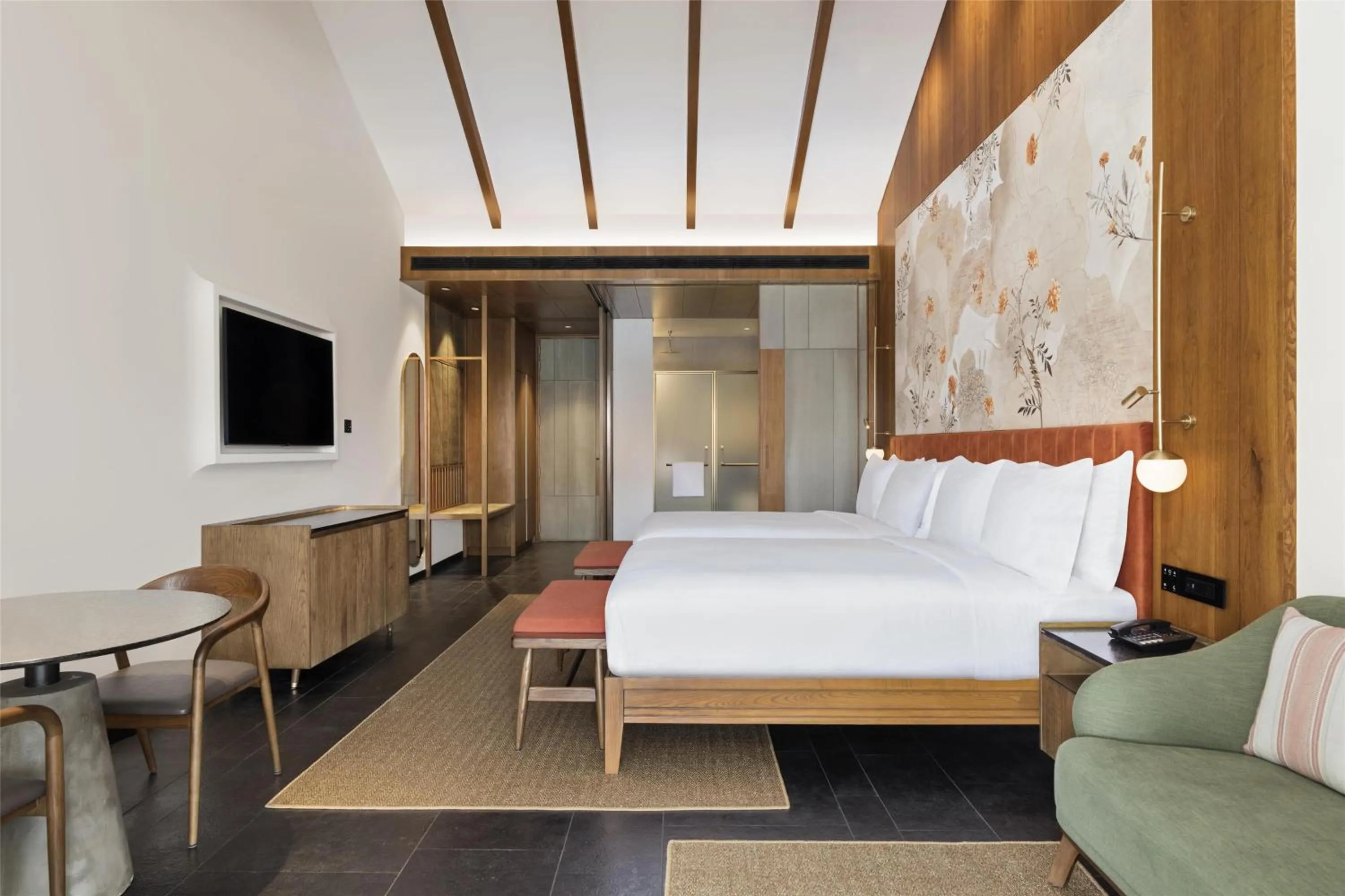 Bed in Hilton Hyderabad Genome Valley Resort & Spa