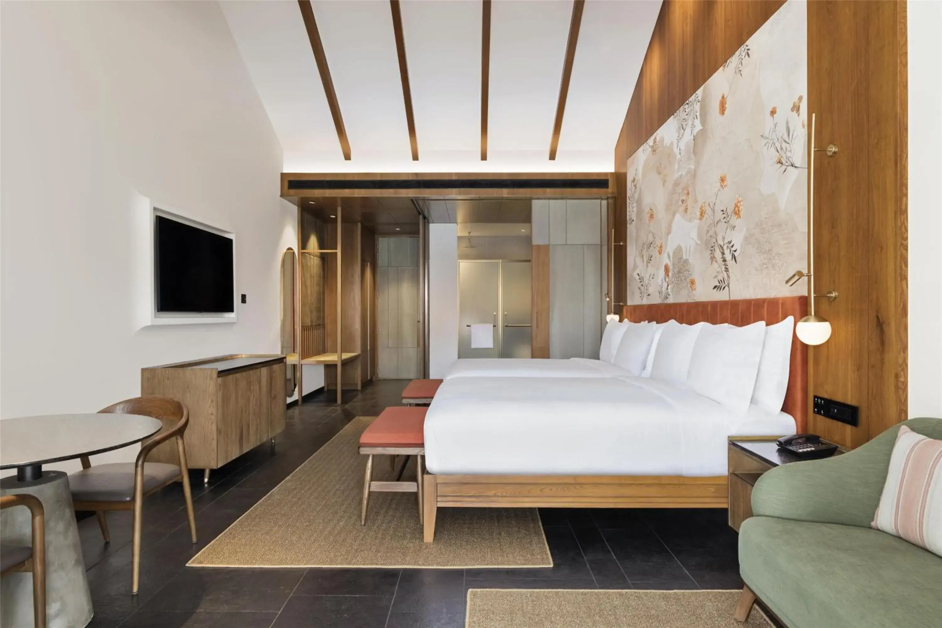 Premium Queen Room with Two Queen Beds, Balcony and View in Hilton Hyderabad Genome Valley Resort & Spa Premium Queen Room with Two Queen Beds, Balcony and View in Hilton Hyderabad Genome Valley Resort & Spa