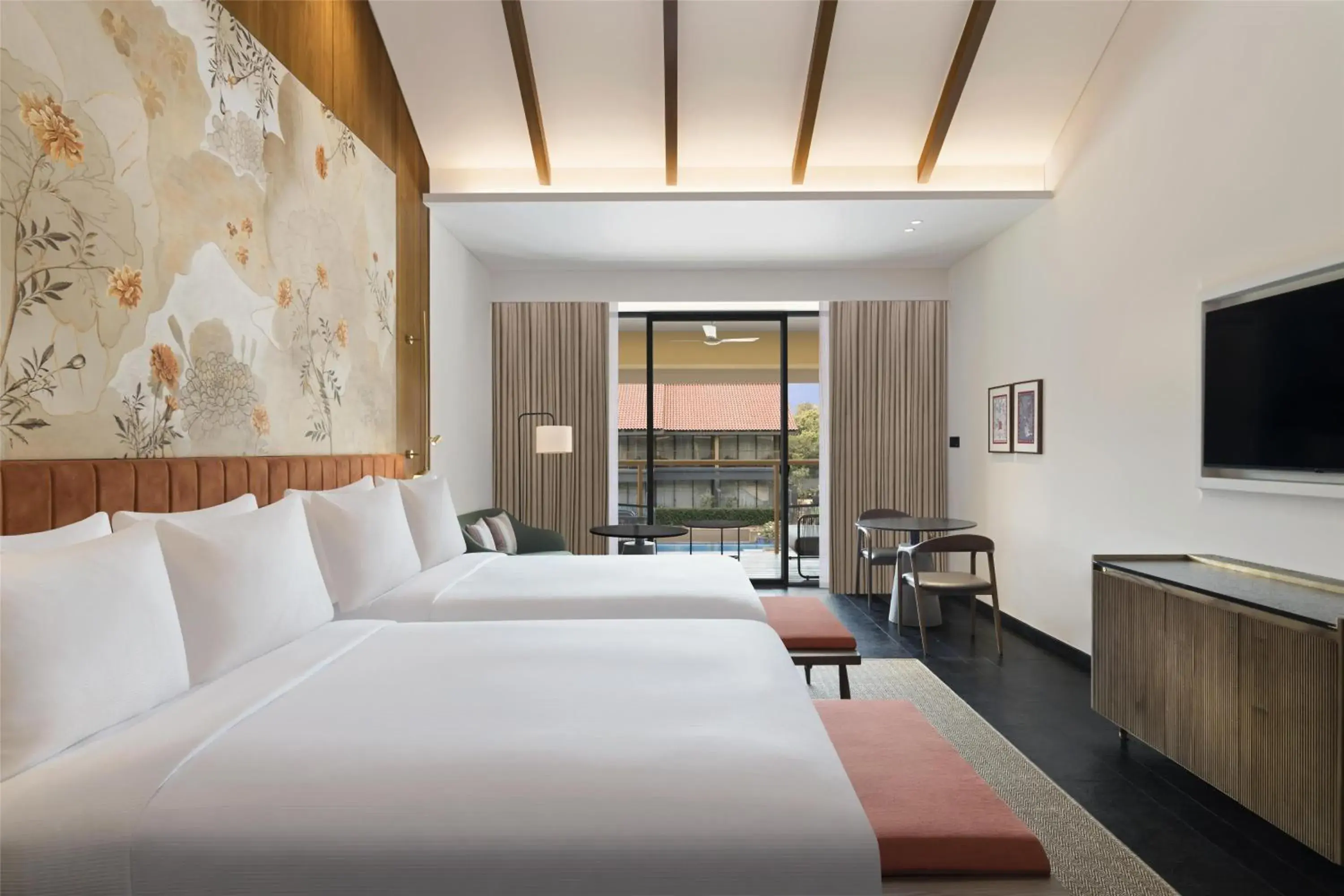 Premium Twin Room with Balcony and View in Hilton Hyderabad Genome Valley Resort & Spa Premium Twin Room with Balcony and View in Hilton Hyderabad Genome Valley Resort & Spa