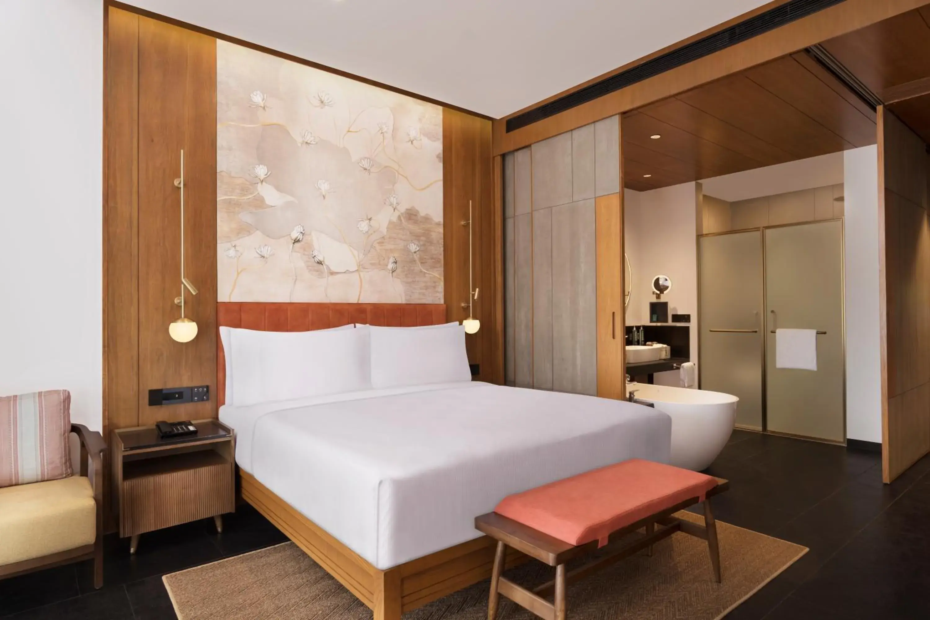 Deluxe King Room with Garden Terrace in Hilton Hyderabad Genome Valley Resort & Spa Deluxe King Room with Garden Terrace in Hilton Hyderabad Genome Valley Resort & Spa