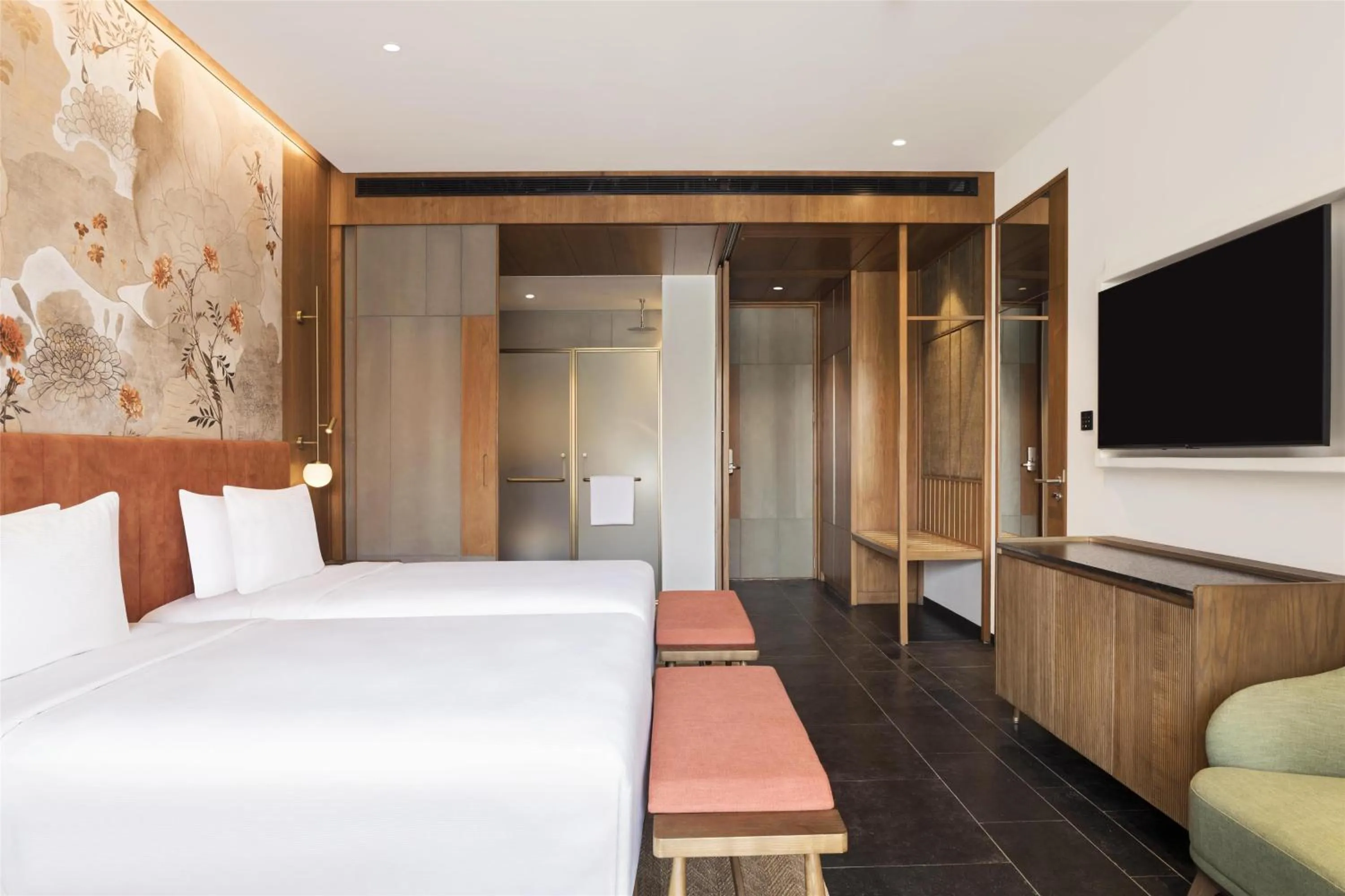 Bed in Hilton Hyderabad Genome Valley Resort & Spa