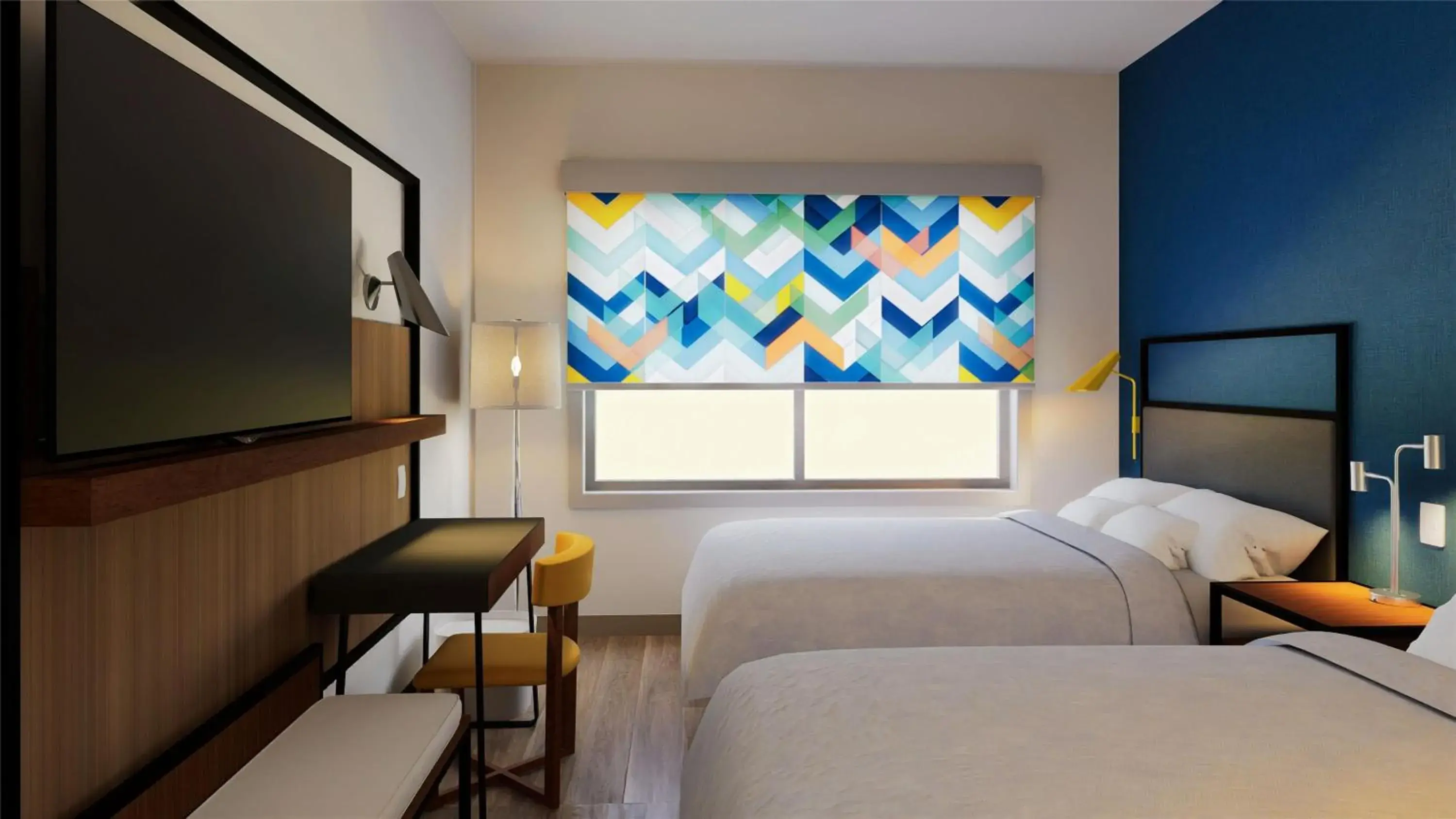 Double Room with Two Double Beds and Walk-In Shower in Tru By Hilton Distrito Palmerola Double Room with Two Double Beds and Walk-In Shower in Tru By Hilton Distrito Palmerola