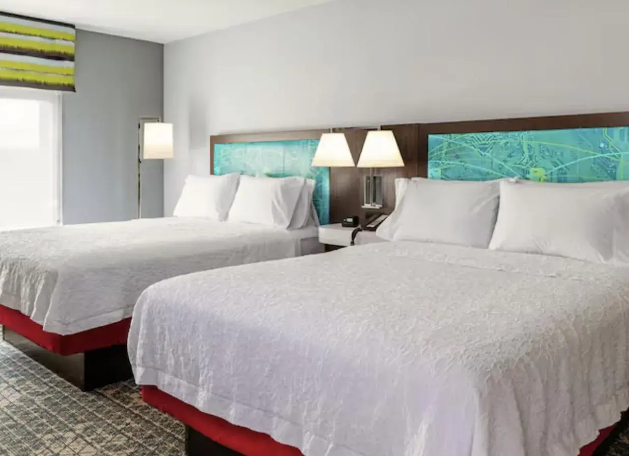 Queen Room with Two Queen Beds and Bath Tub - Mobility Access in Hampton Inn By Hilton Richmond Chester, VA Queen Room with Two Queen Beds and Bath Tub - Mobility Access in Hampton Inn By Hilton Richmond Chester, VA