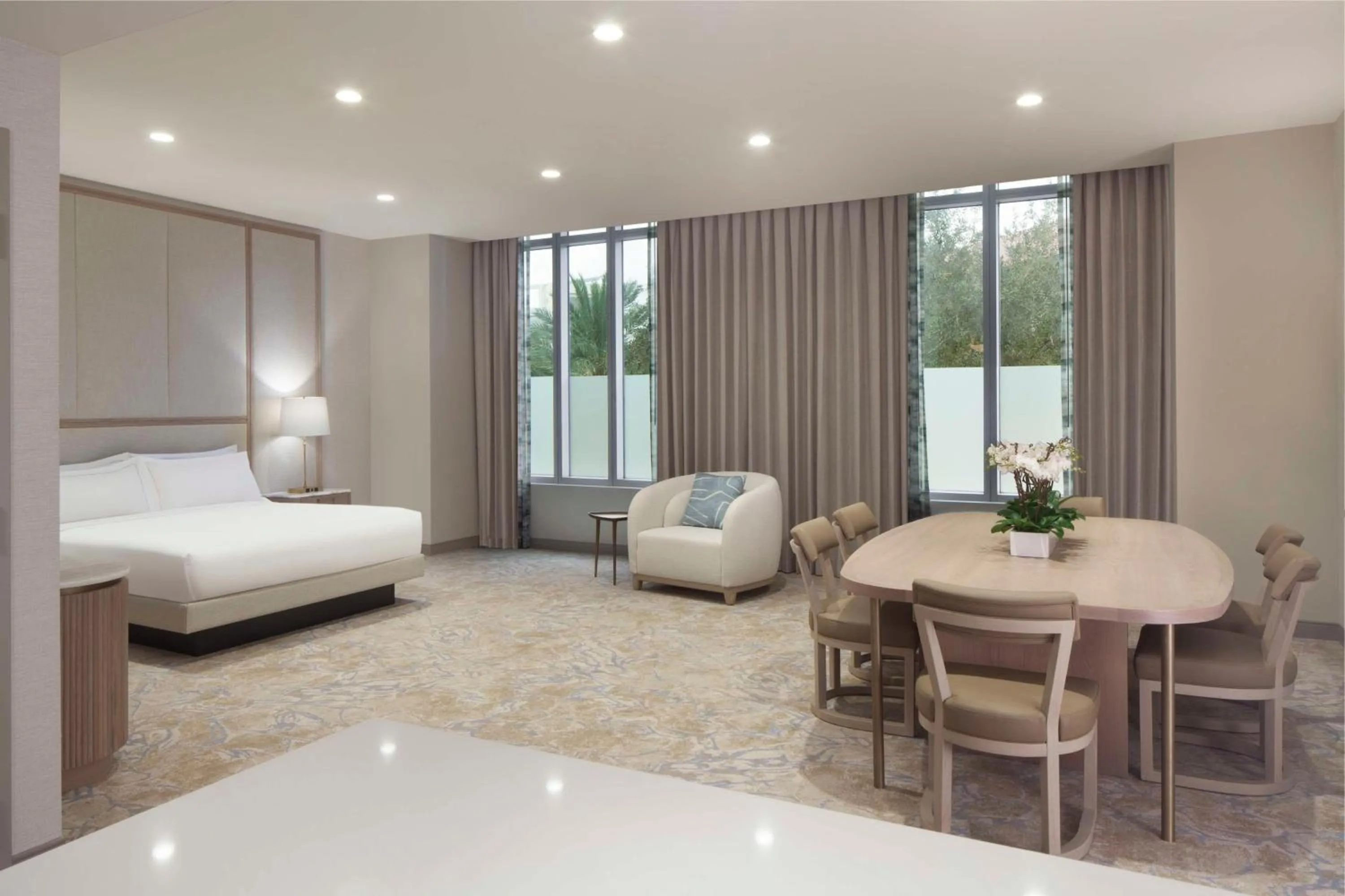 Living room, Bed in Hilton West Palm Beach