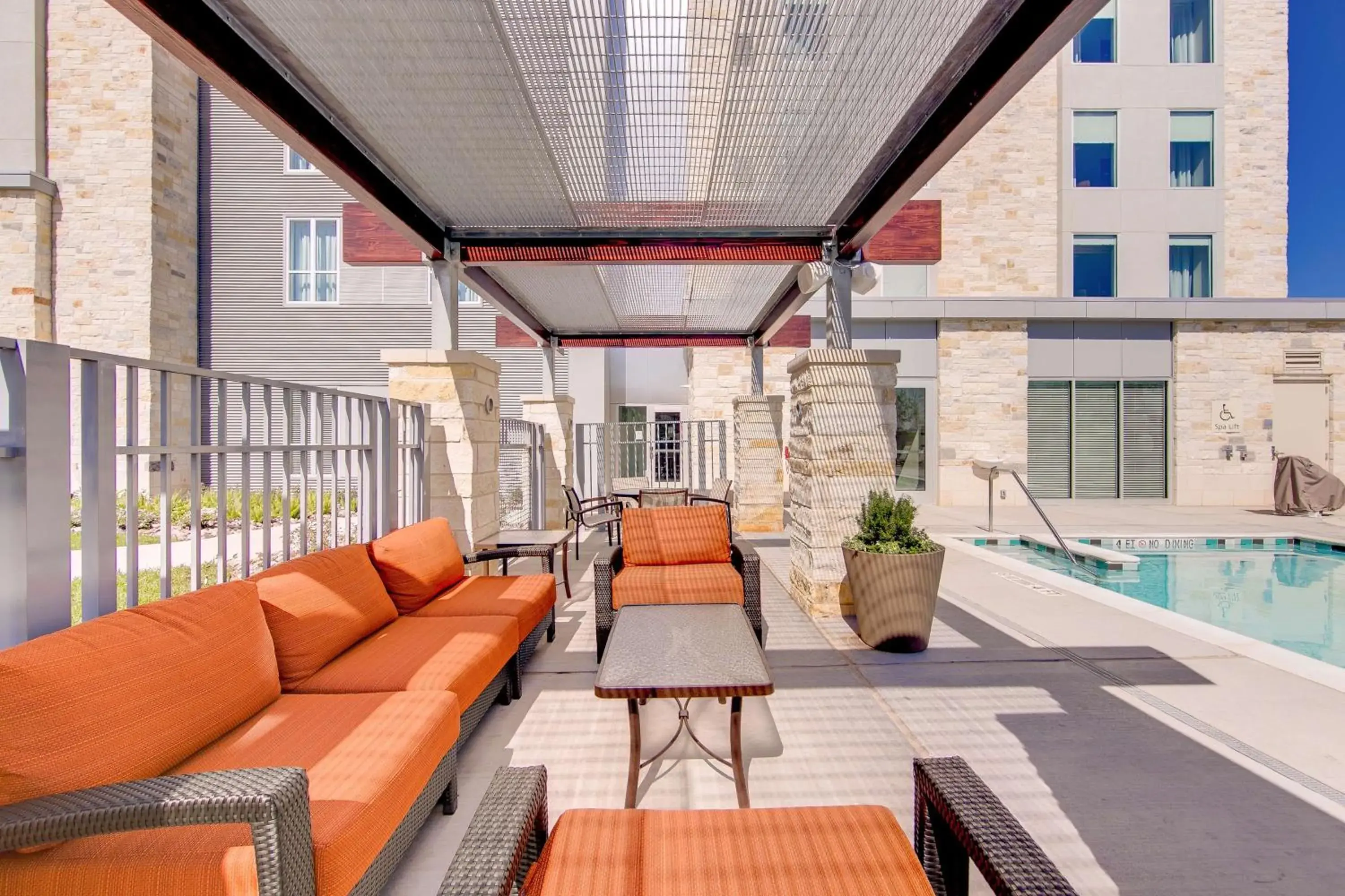 Pool view in Hampton Inn & Suites North Houston Spring Pool view in Hampton Inn & Suites North Houston Spring