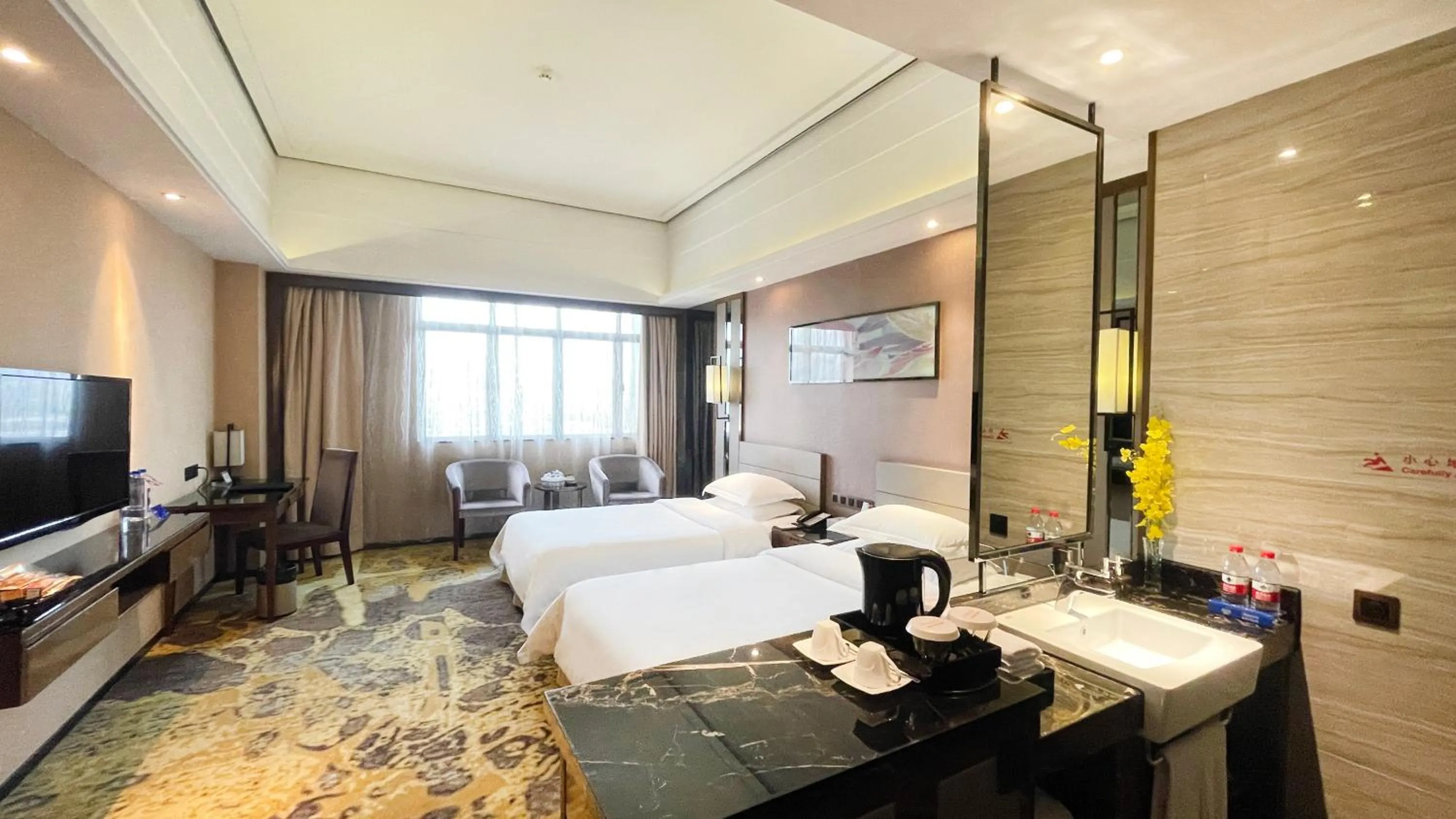 Bed in Ramada Foshan Hotel