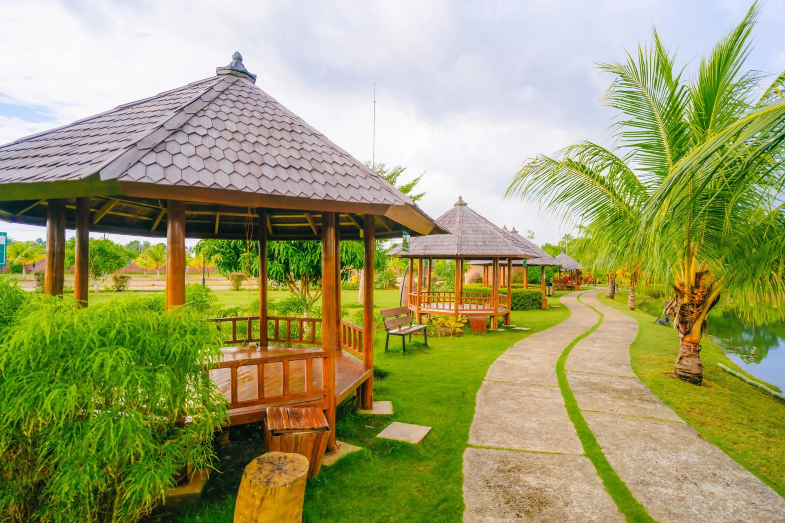 Garden view in de Bintan Villa