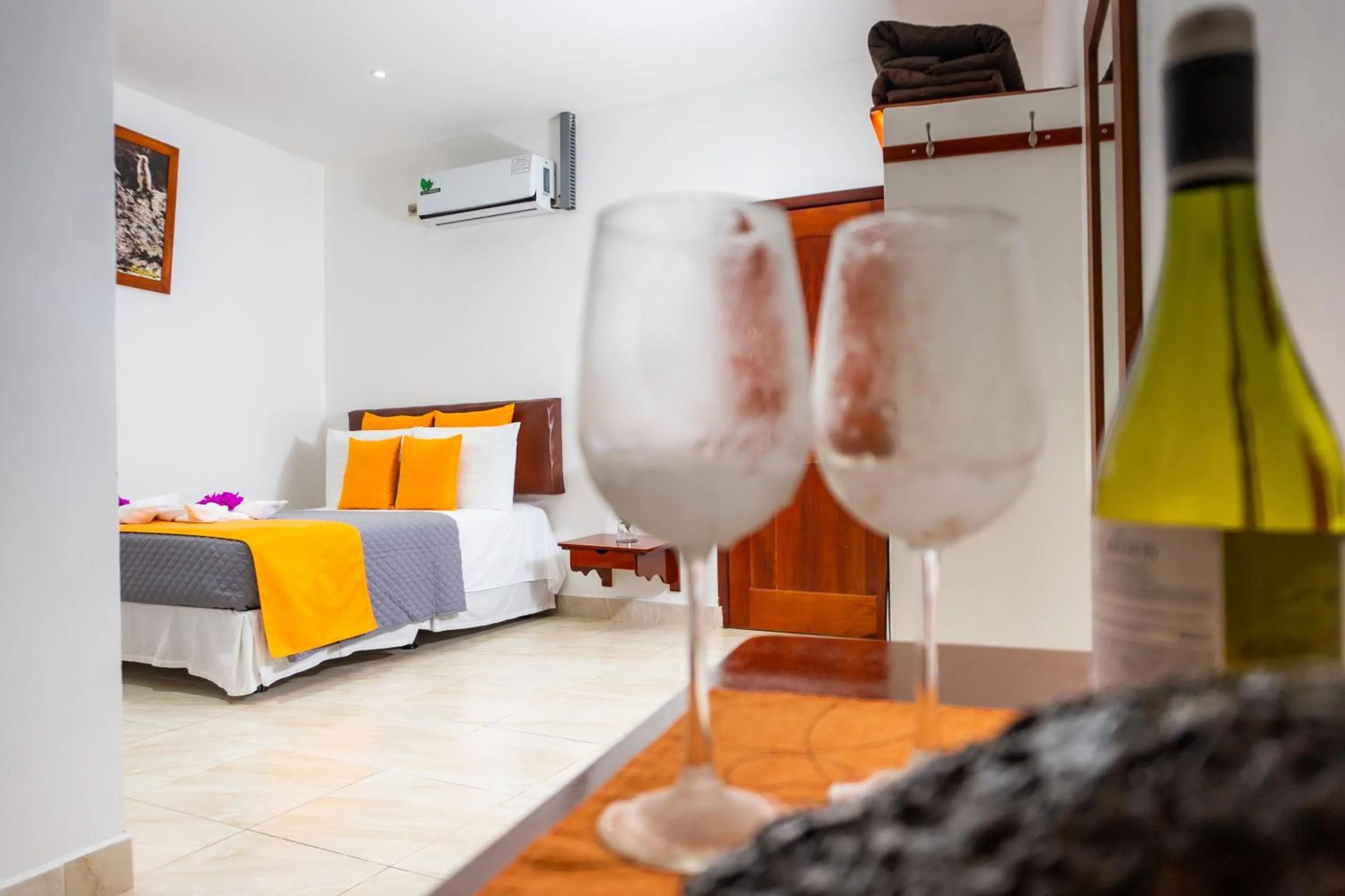 Bed in La Zayapa Hotel