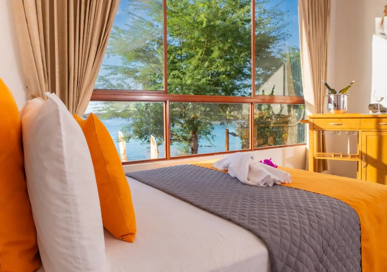 Bed in La Zayapa Hotel