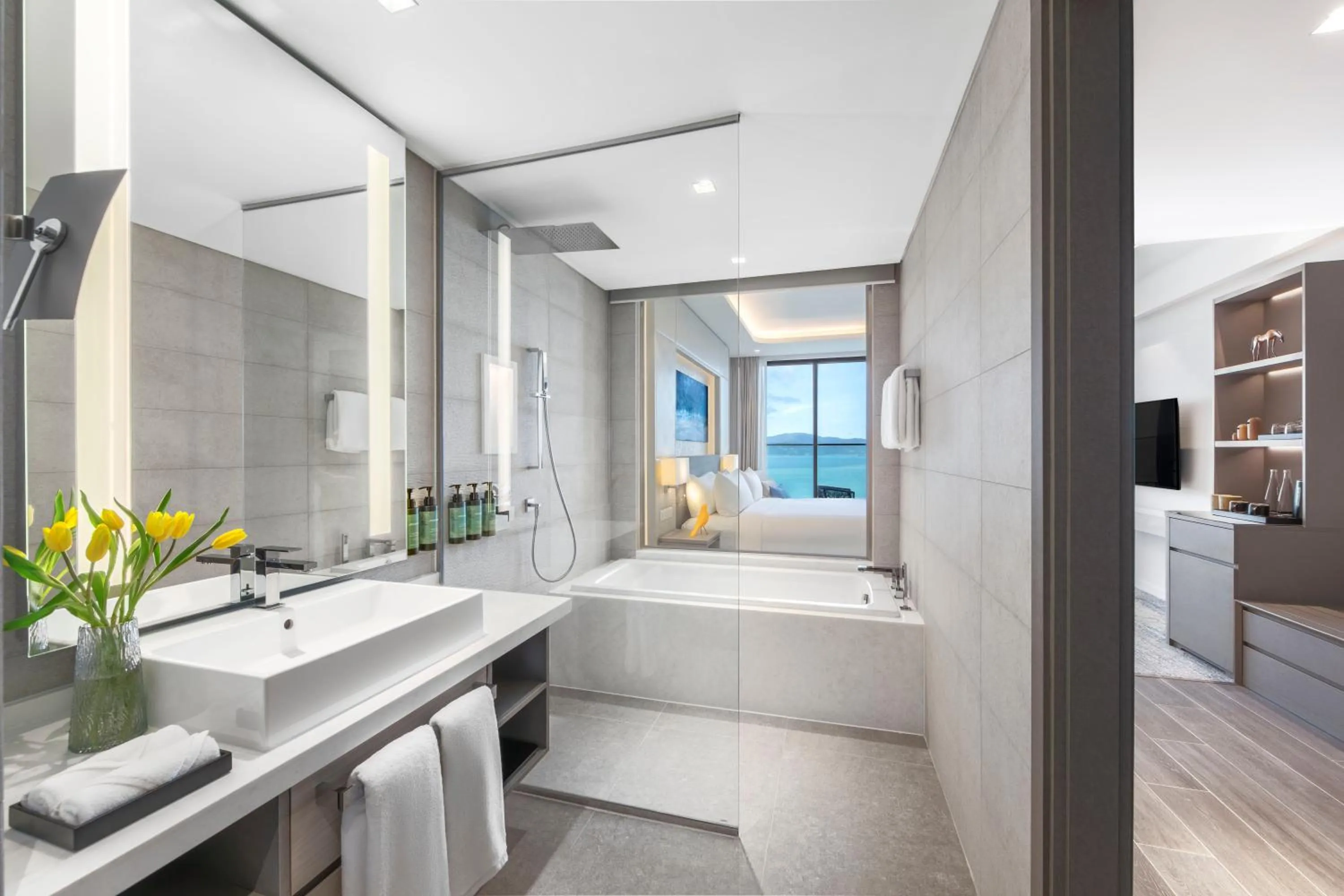 Bathroom, Bed in voco Scenia Bay Nha Trang by IHG