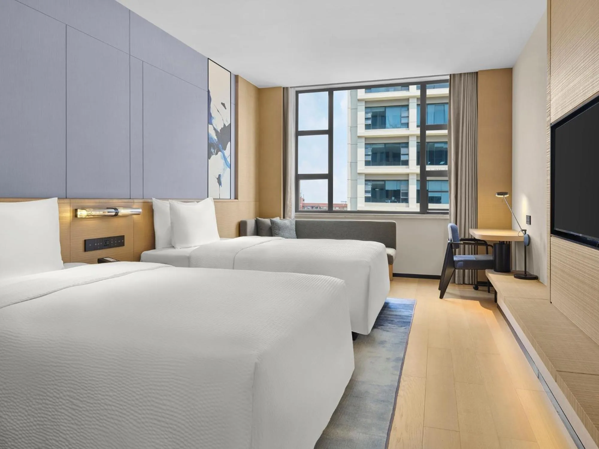 Seating area, Bed in Fairfield by Marriott Guangzhou Huadu