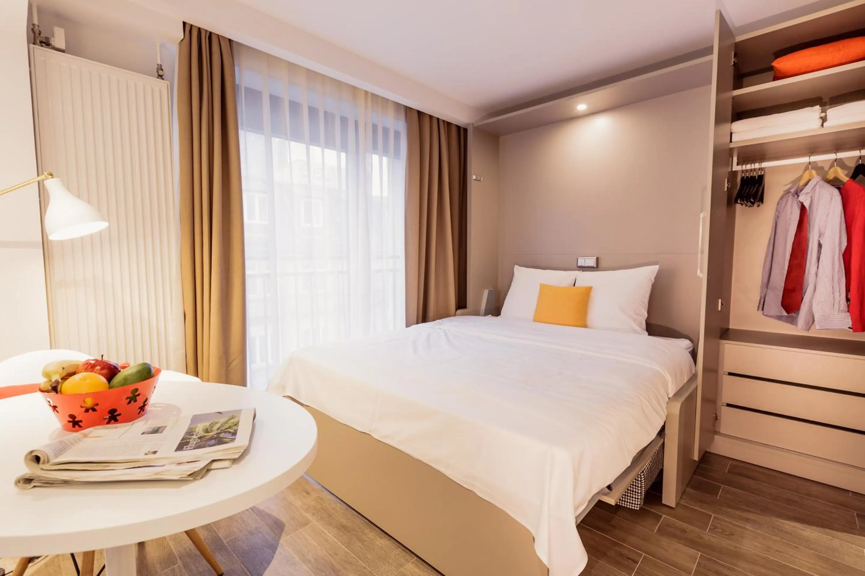 Bed in 360 Apartment Hotel Frankfurt