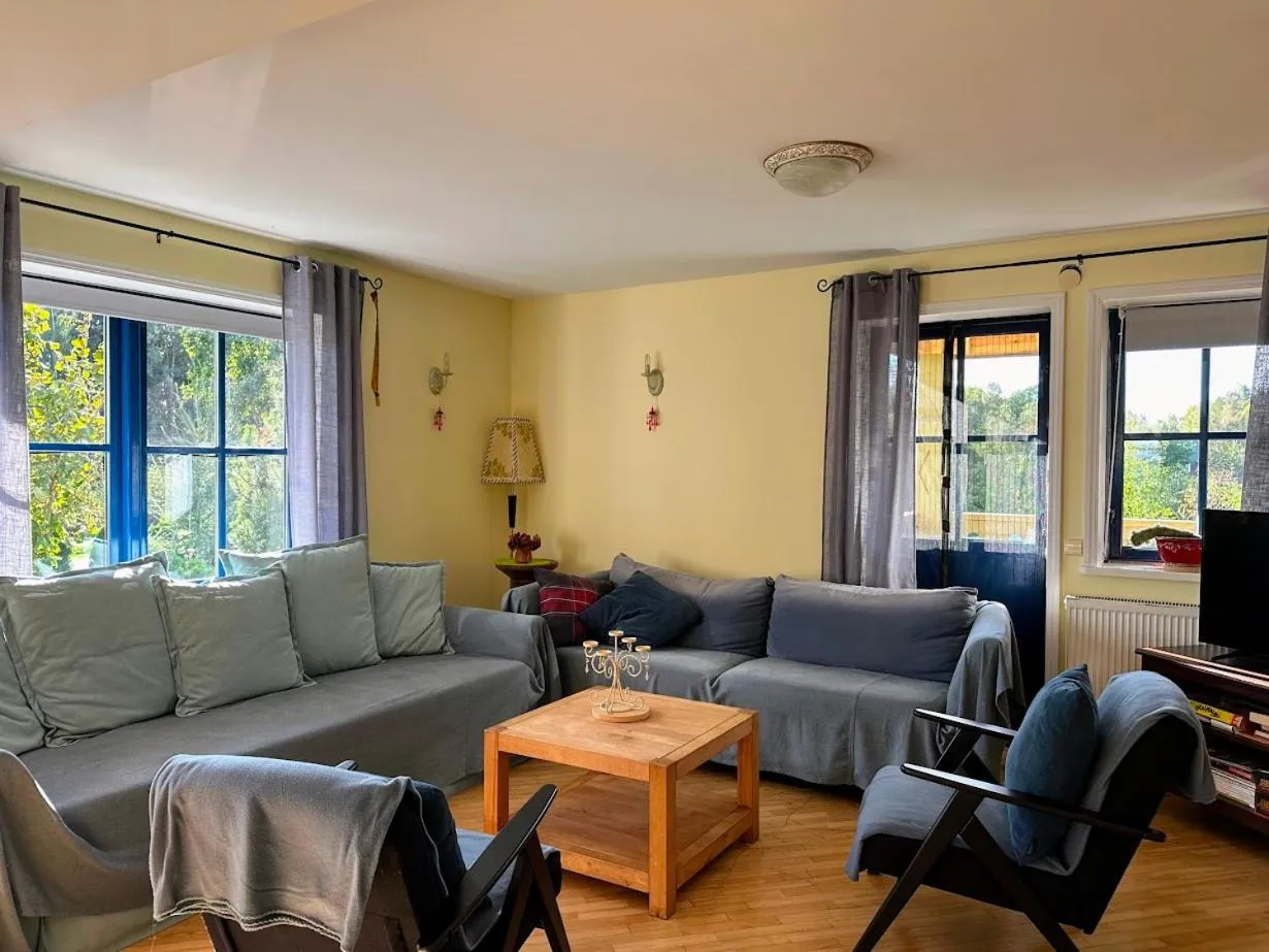 Living room in North Lakeside Villa Plateliai