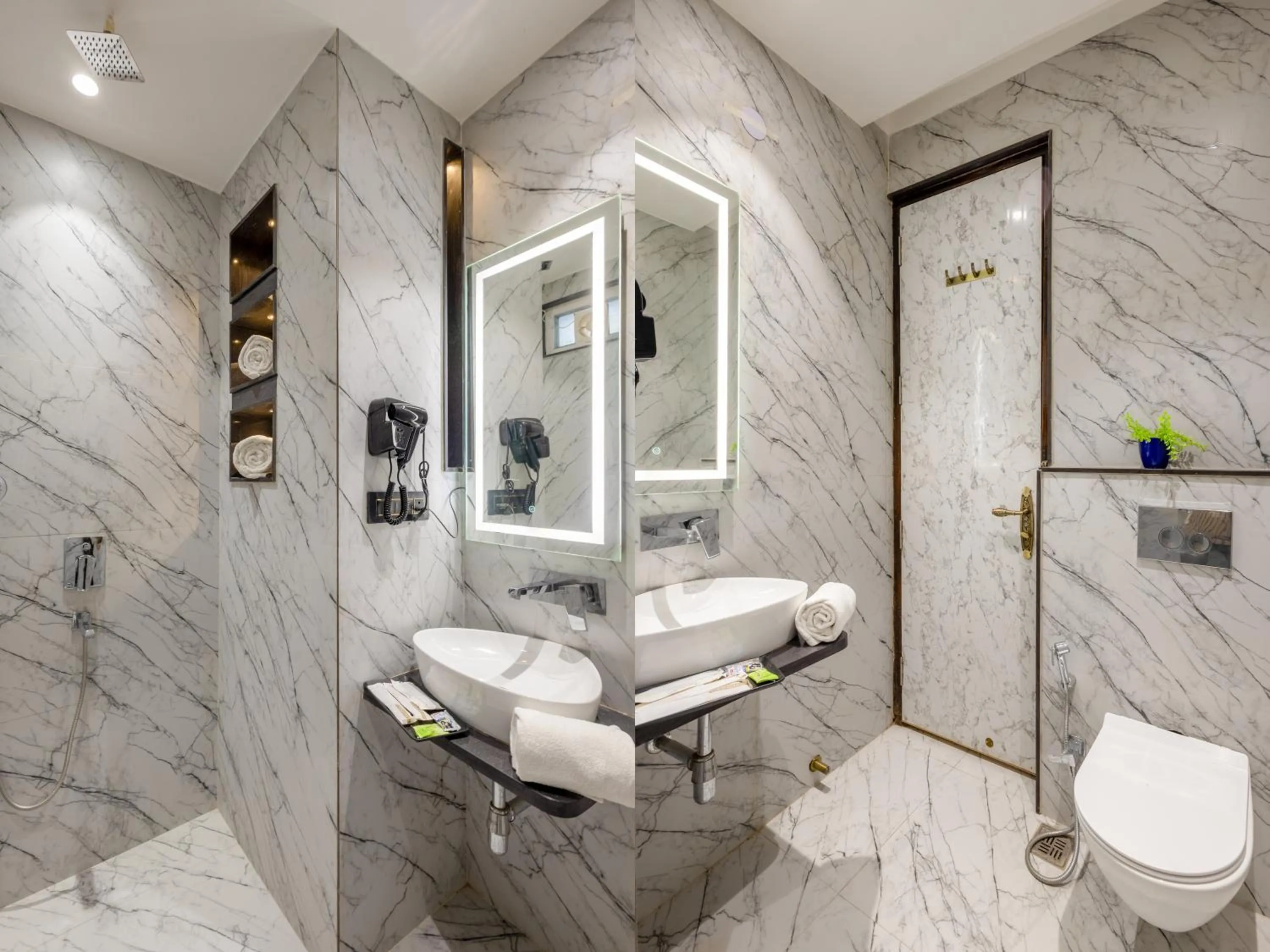 Shower in Hotel Vanson Villa, City Centre - With Free Airport & Train Station Pickup