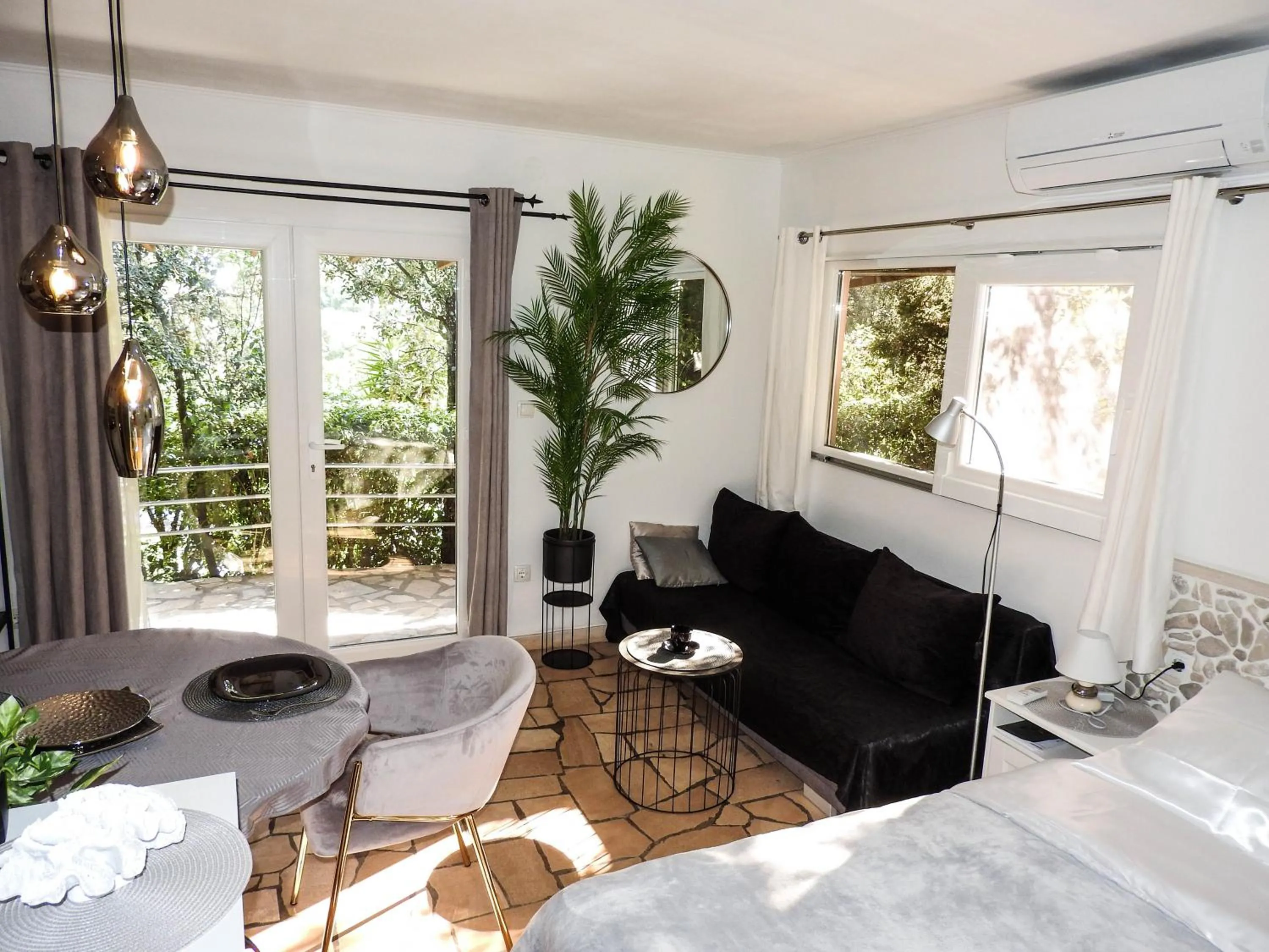 Living room, Bed in Relax tiny villas 40 meters of the beach