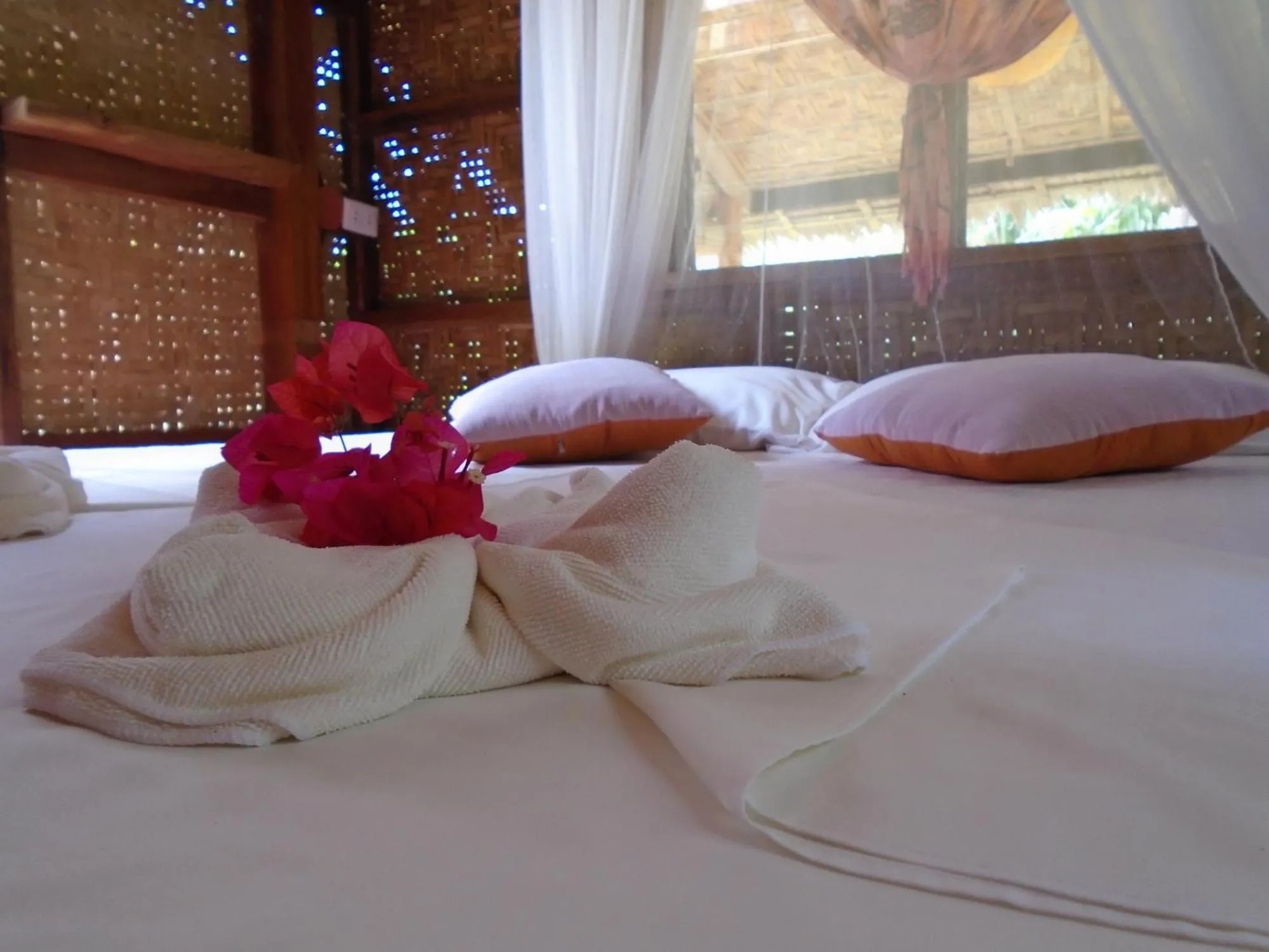 Decorative detail, Bed in Nypa Style Resort Camiguin