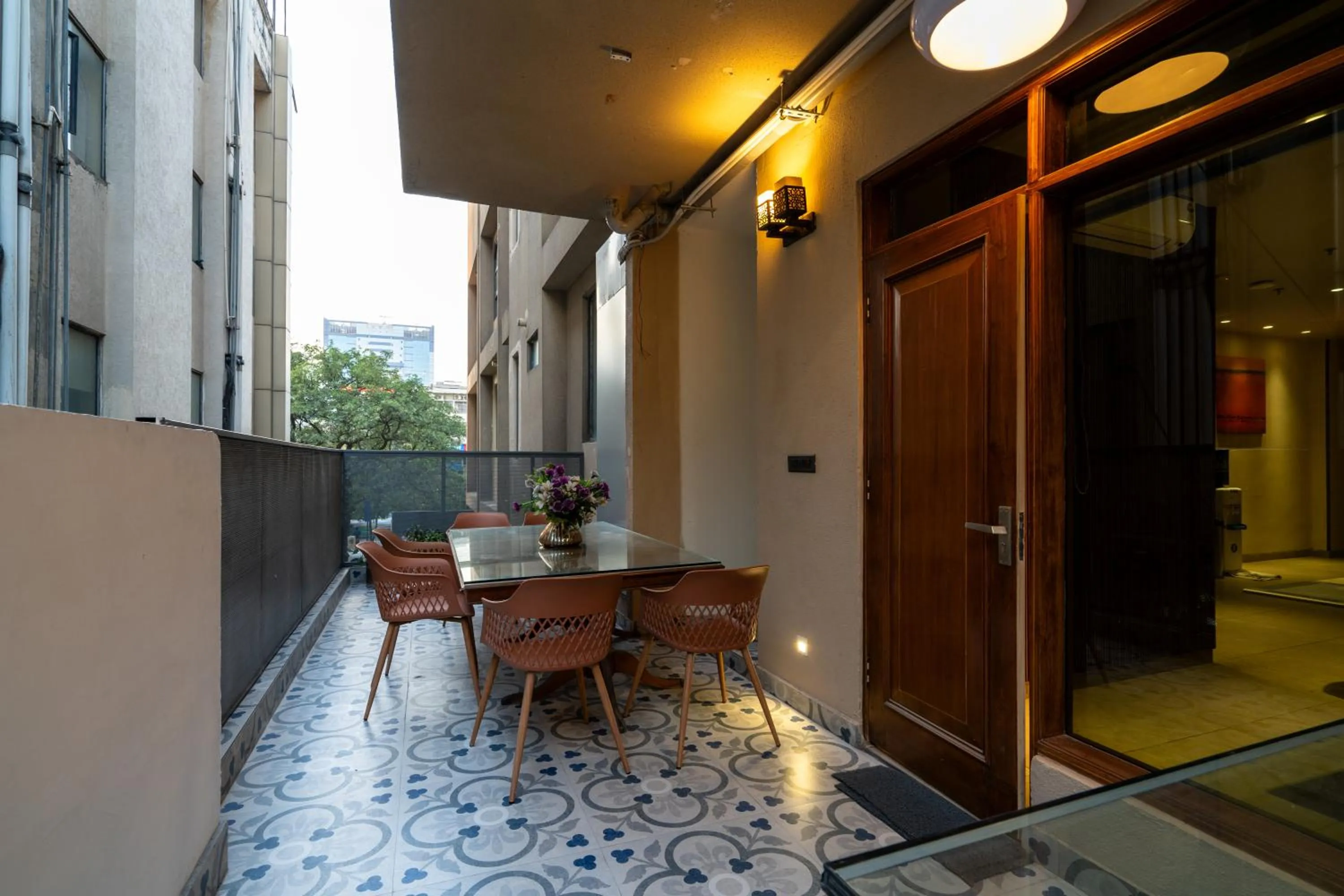 Seating area in Hotel Bluestone Prime Nehru Place by The Cosy hotels