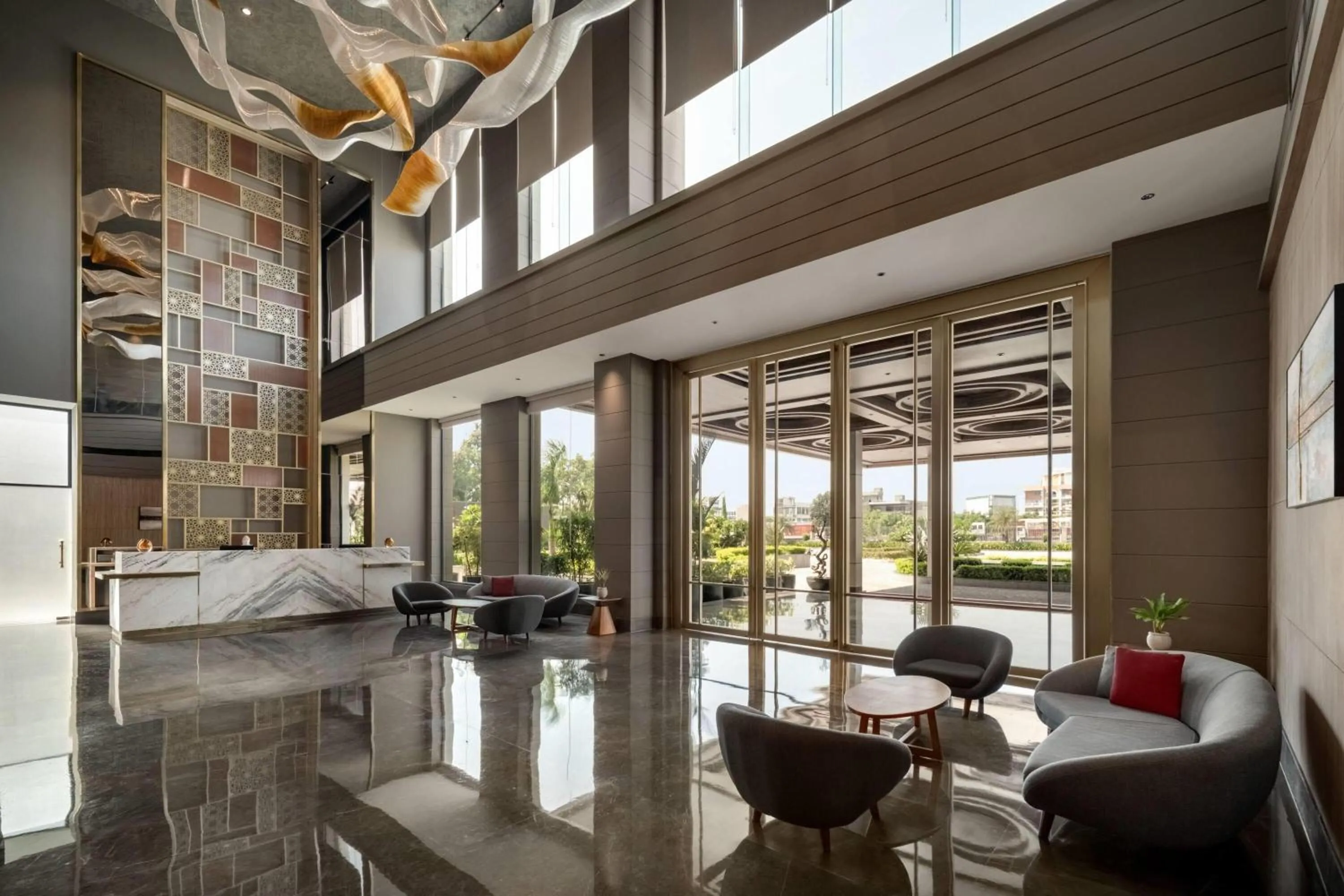 Lobby or reception in Ramada by Wyndham Sonipat Murthal