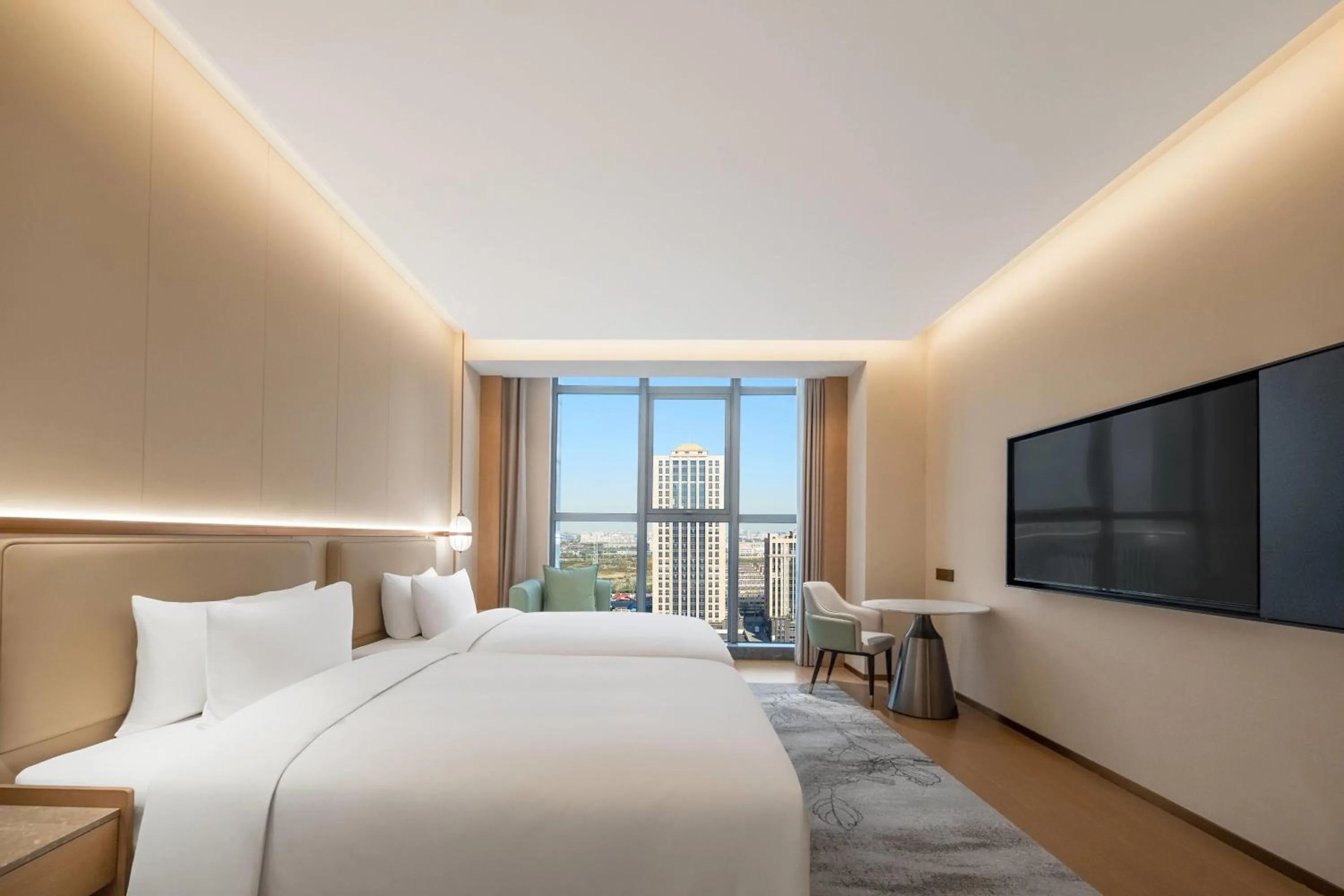 Photo of the whole room, Bed in Wyndham Garden Shanghai Songjiang