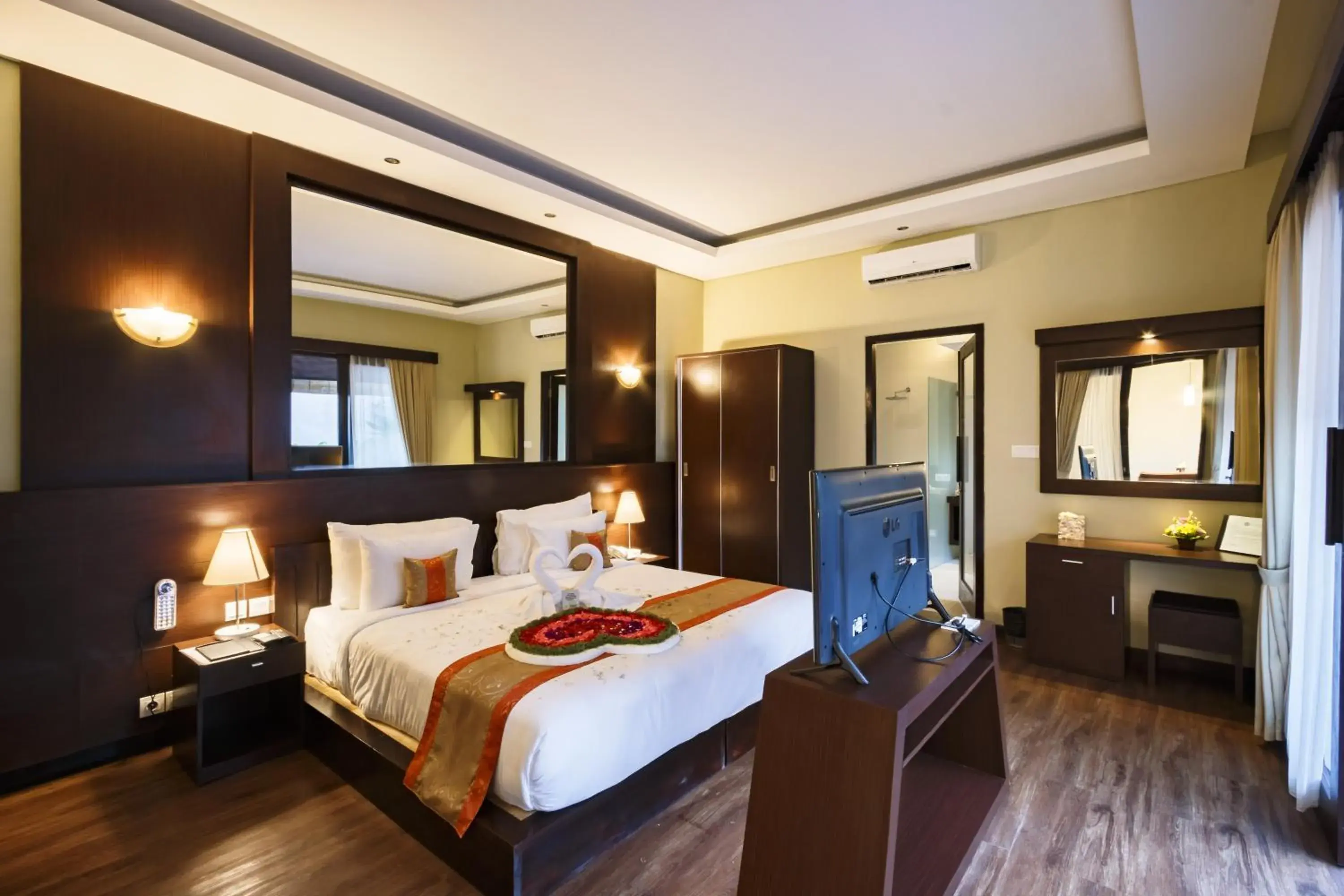 Decorative detail, Bed in Buana Bali Villas & Spa Decorative detail, Bed in Buana Bali Villas & Spa