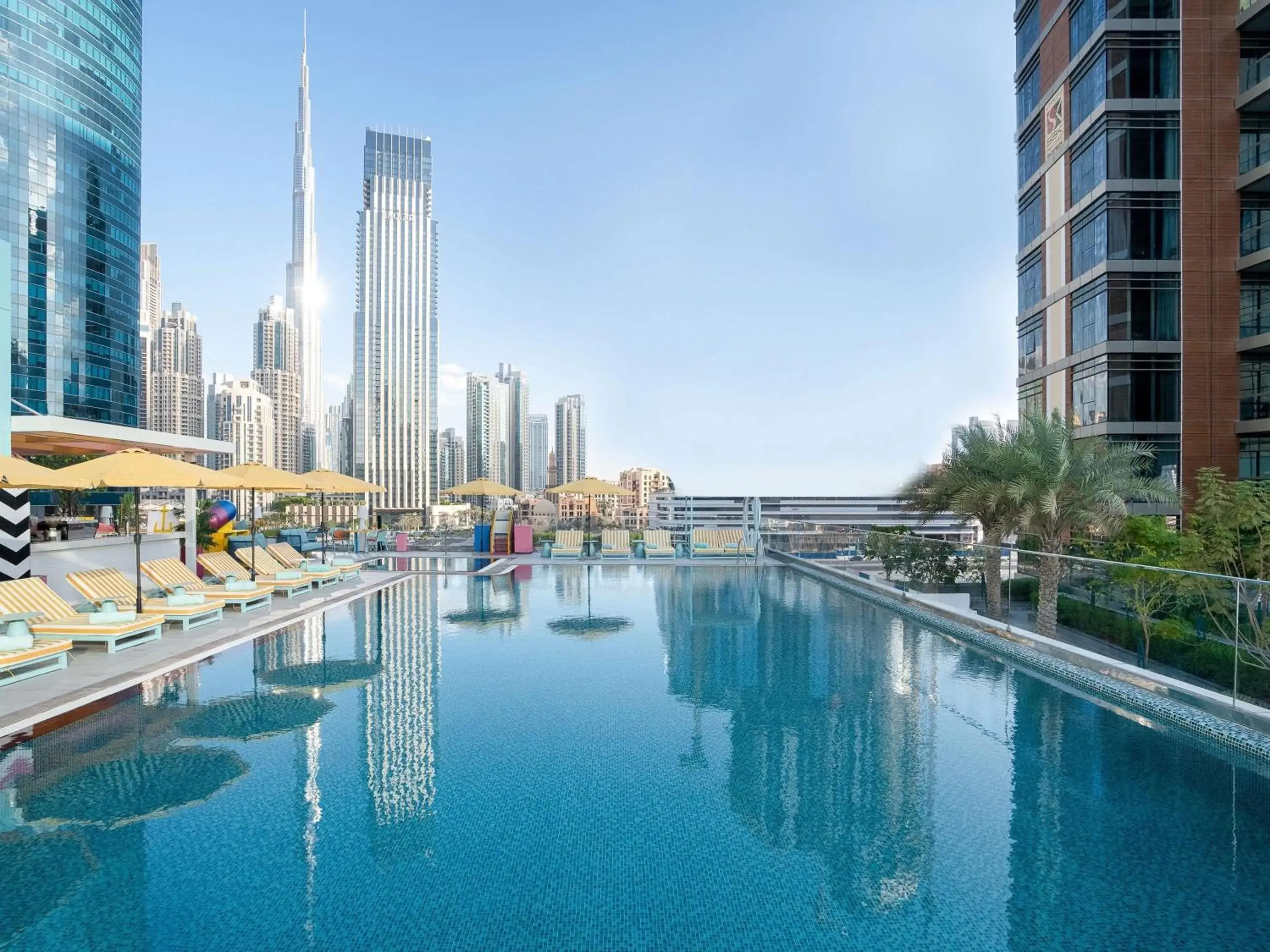Pool view in Pullman Dubai Downtown Pool view in Pullman Dubai Downtown