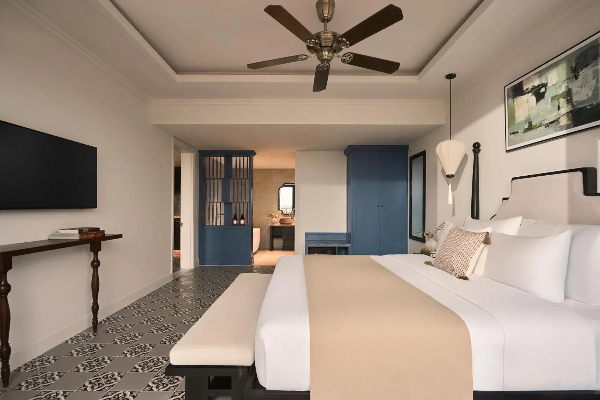 Communal lounge/ TV room, Bed in Grand Signature By M Village Hoi An Resort
