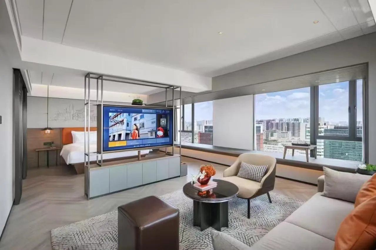 Living room in UrCove By Hyatt Shantou Xinyicheng Huanghe Road