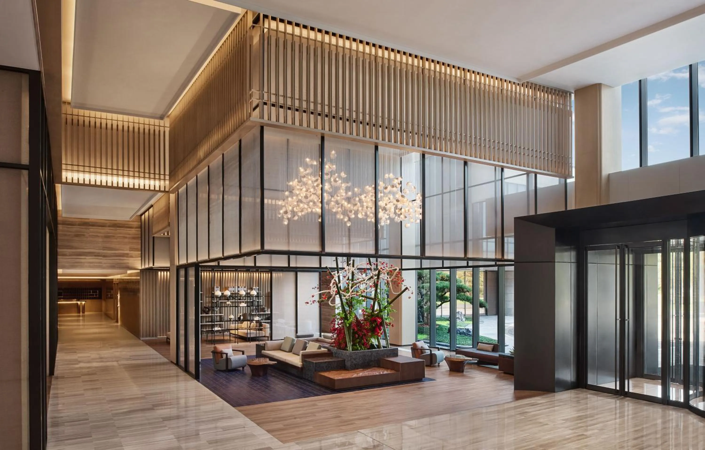 Seating area in Suzhou Marriott Hotel Yangcheng Lake