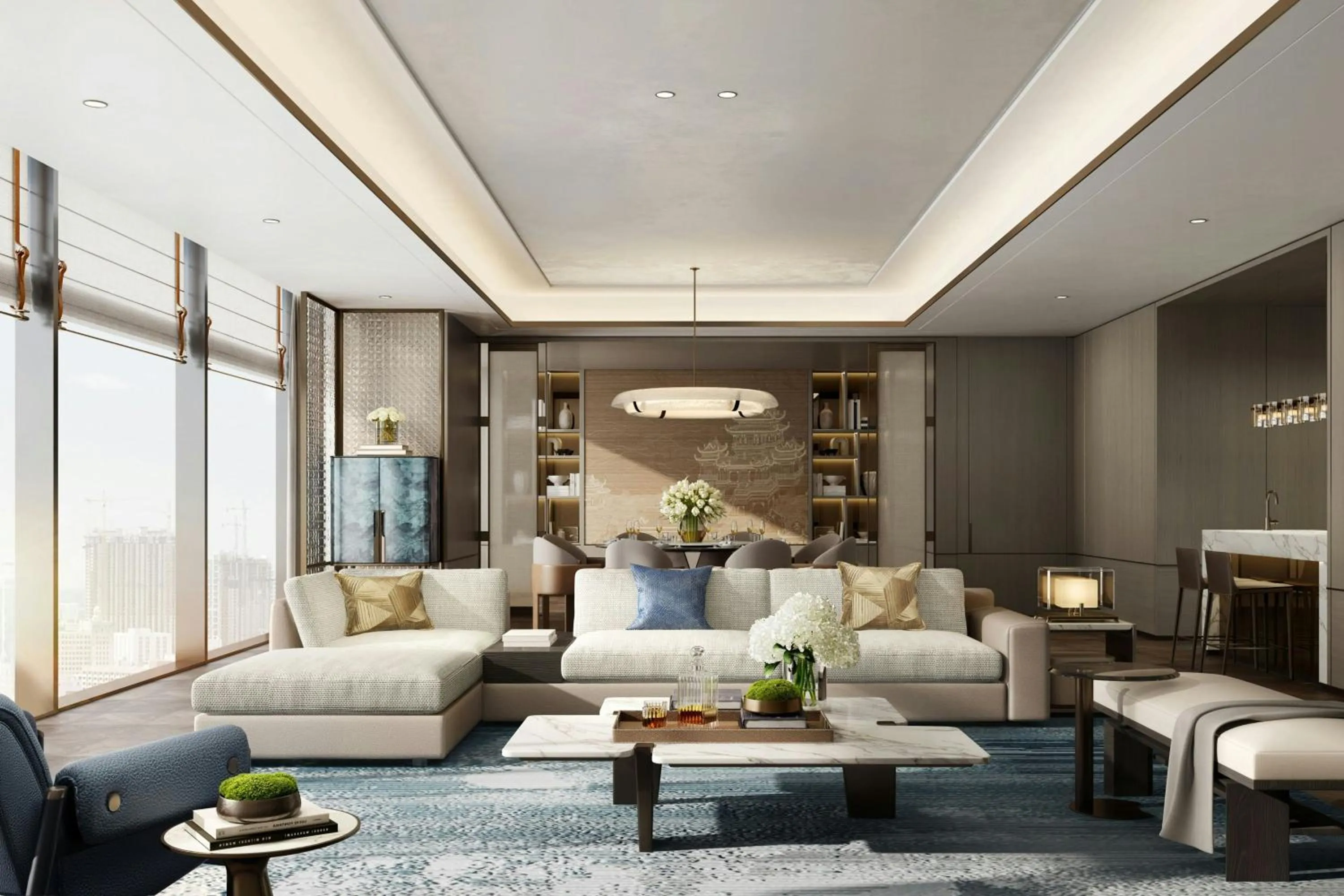 Living room in Xi'an Marriott Hotel High-Tech Zone