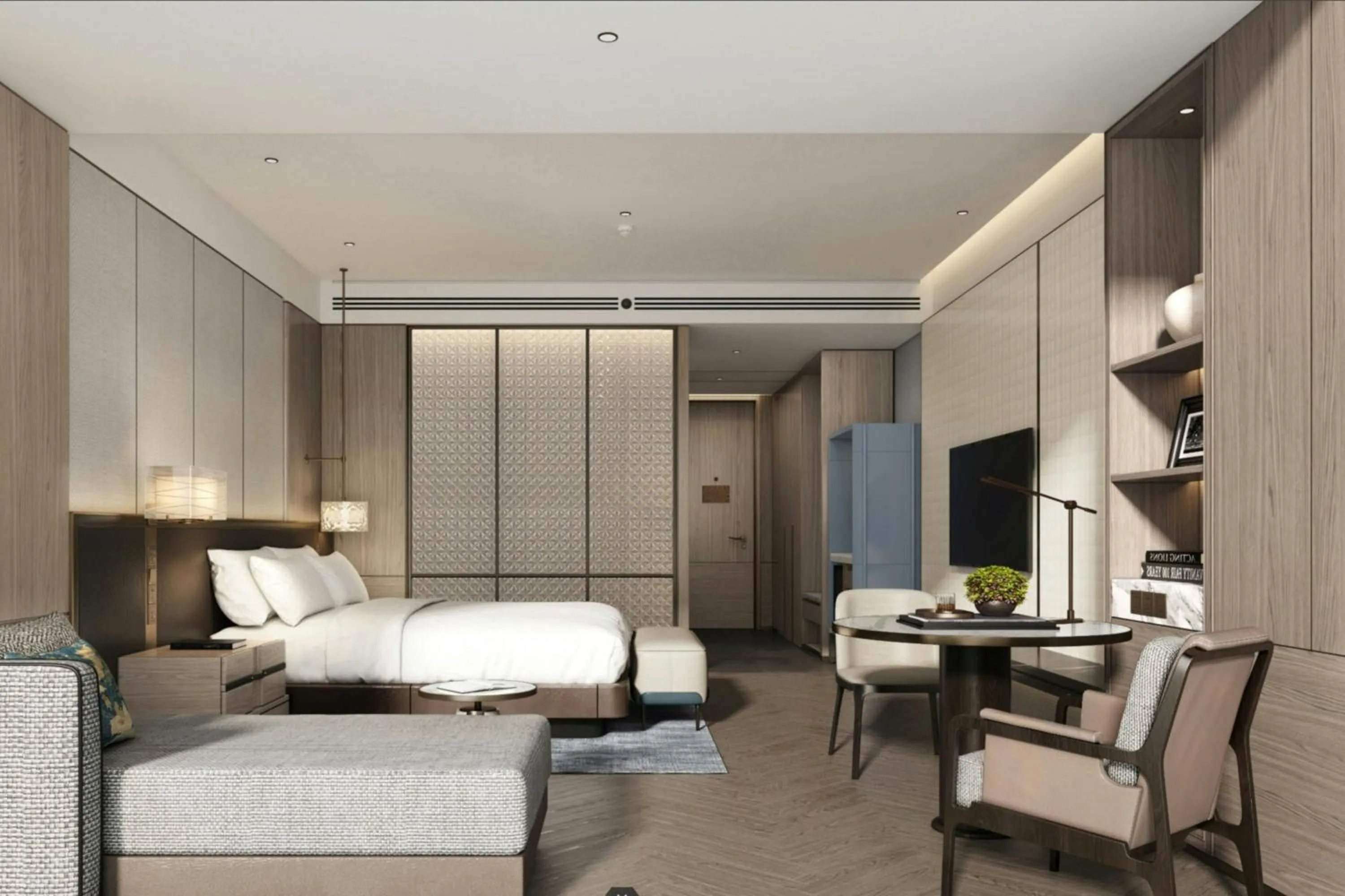 Photo of the whole room, Bed in Xi'an Marriott Hotel High-Tech Zone