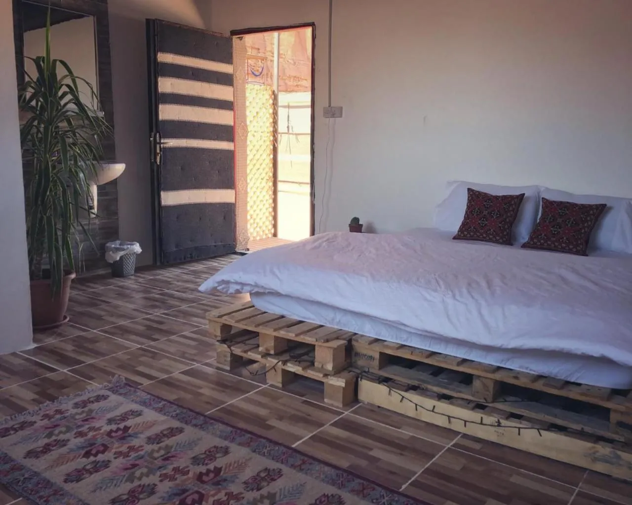 Bed in Martian Desert Camp
