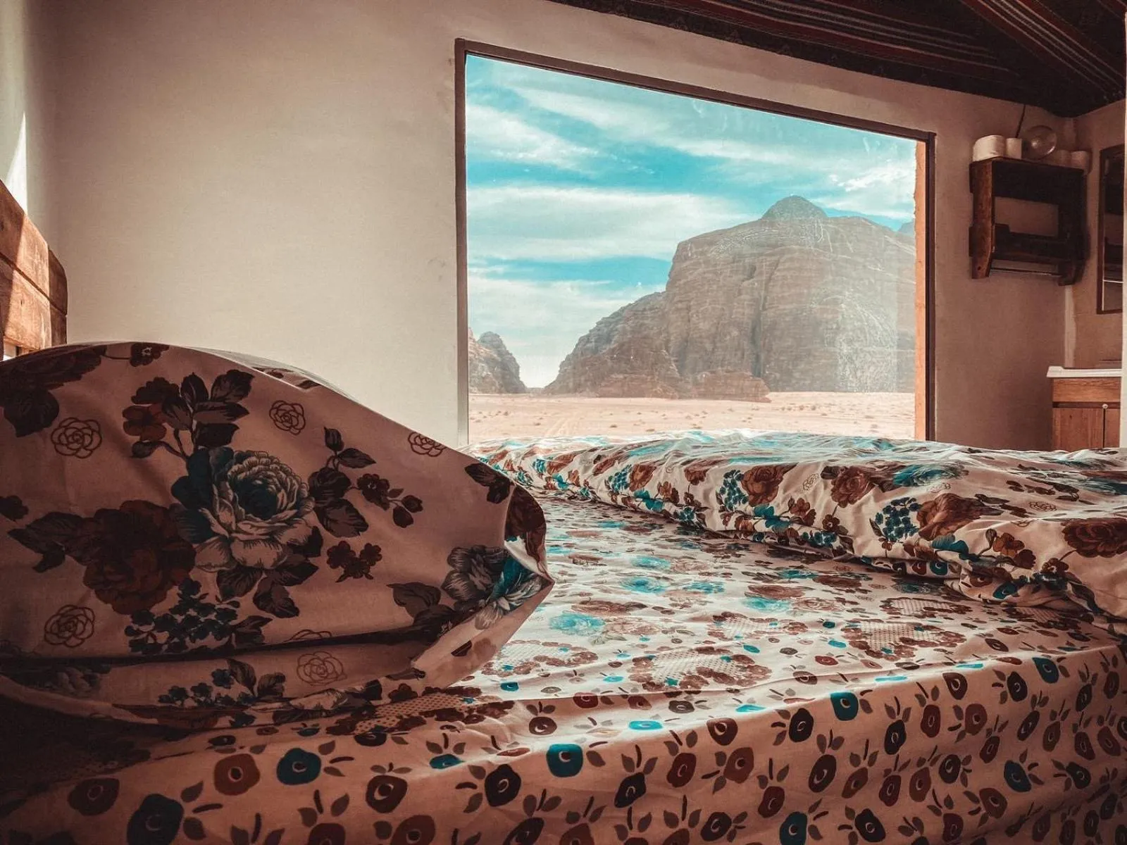 Bed in Martian Desert Camp
