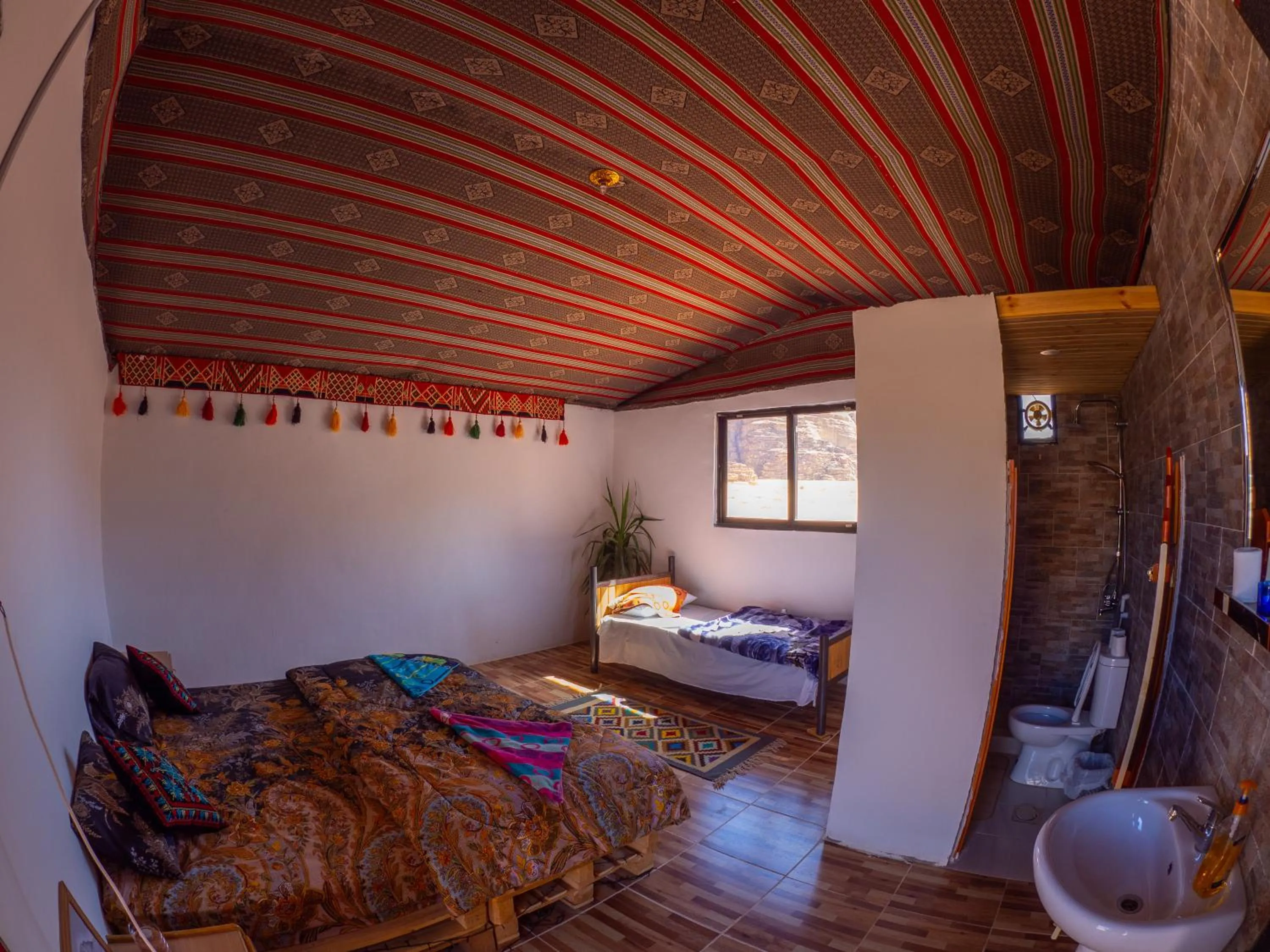 Bed in Martian Desert Camp